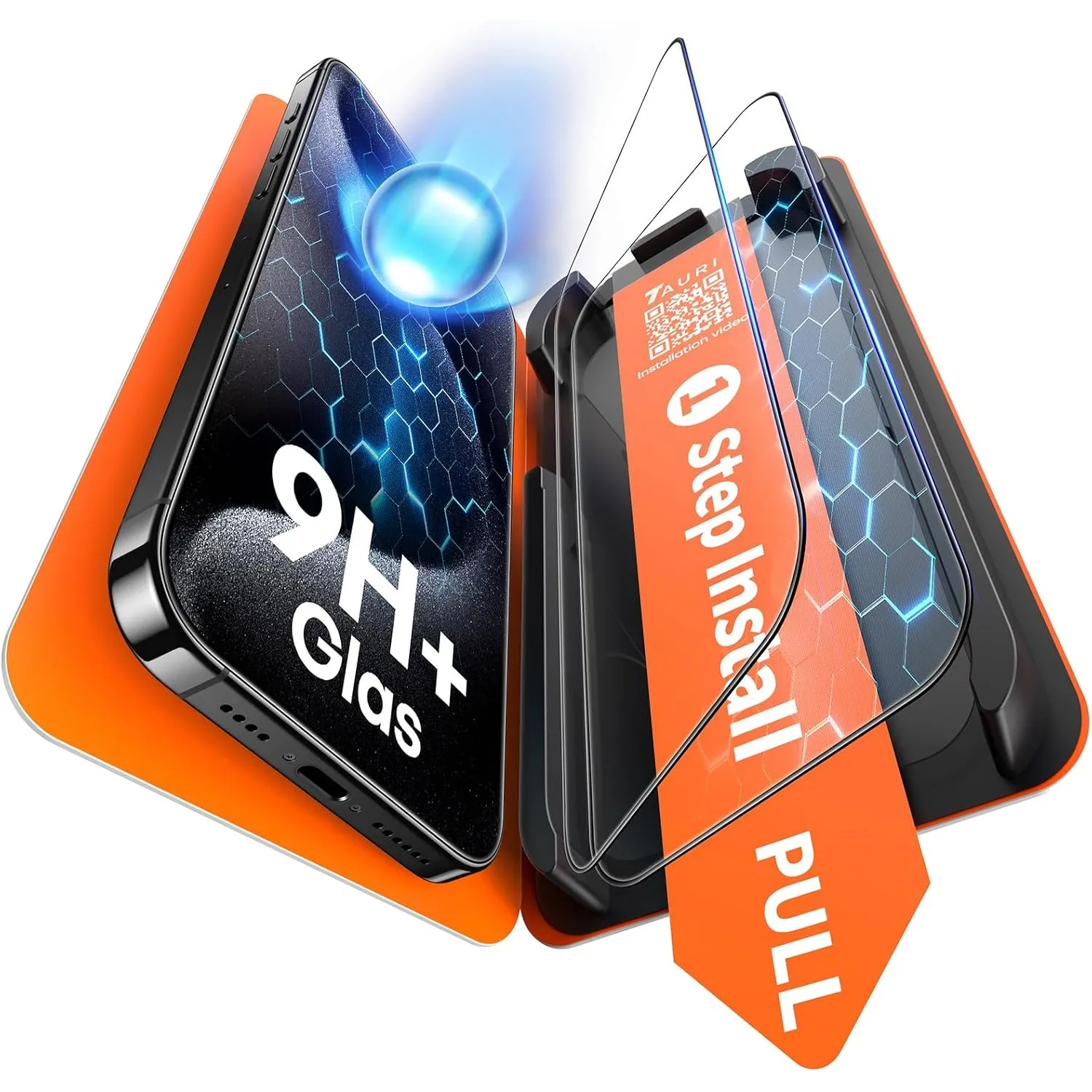 TAURI für iPhone 15 Pro Max Panzerglas 6,7 Zoll - 2 Stück