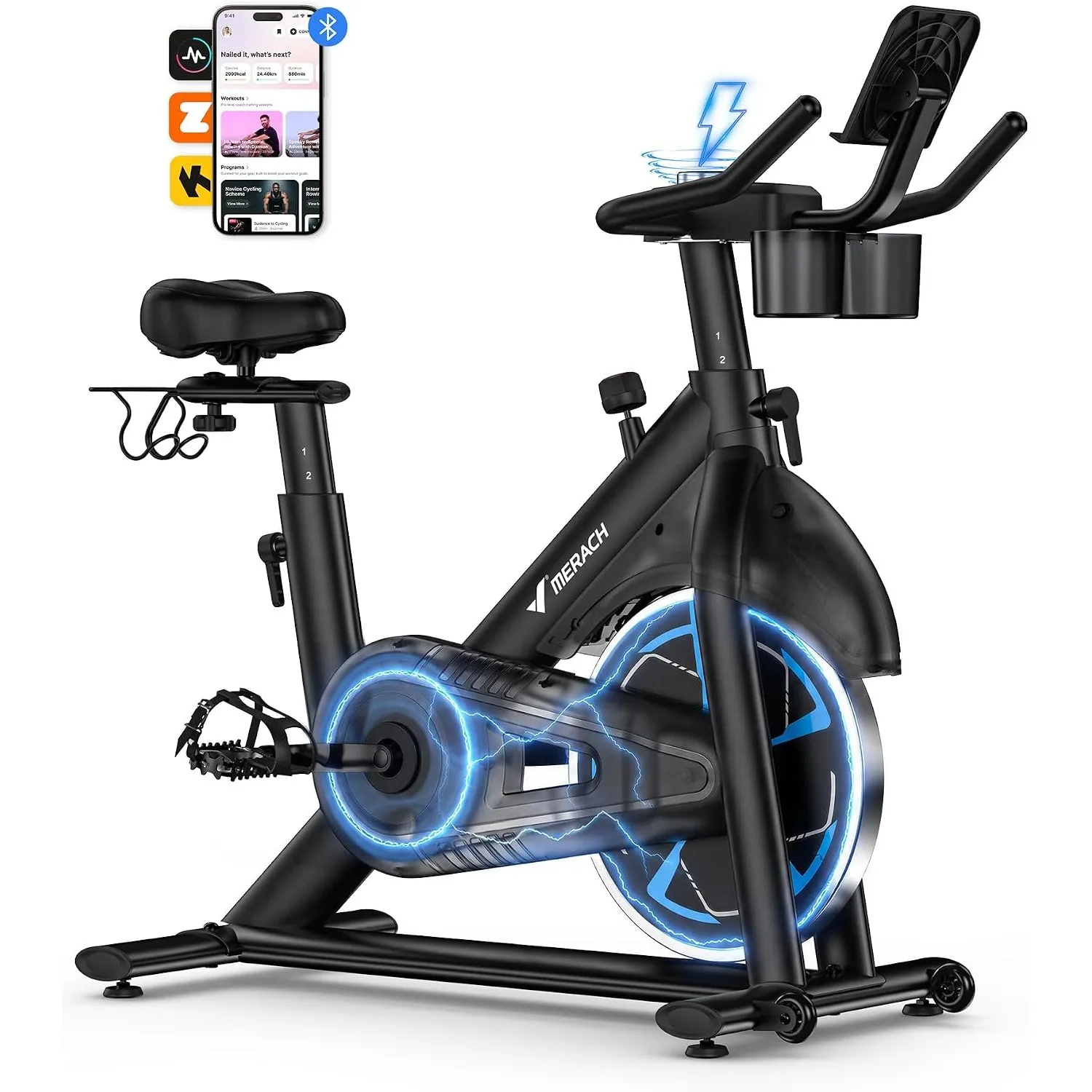 MERACH PRO Heimtrainer Fahrrad mit 8KG High-Inertia Schwungrad für Optimierte Laufruhe, Leises Magnetbremssystem, Verst…