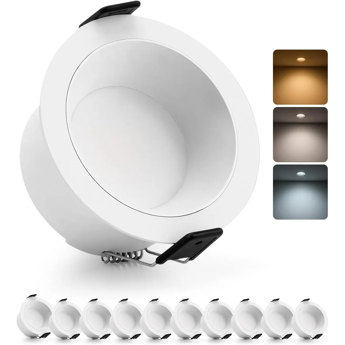 HOMEOW LED Spots 230V Blendfrei, 7W Einbaustrahler LED, 72mm – 80mm Lochmaß