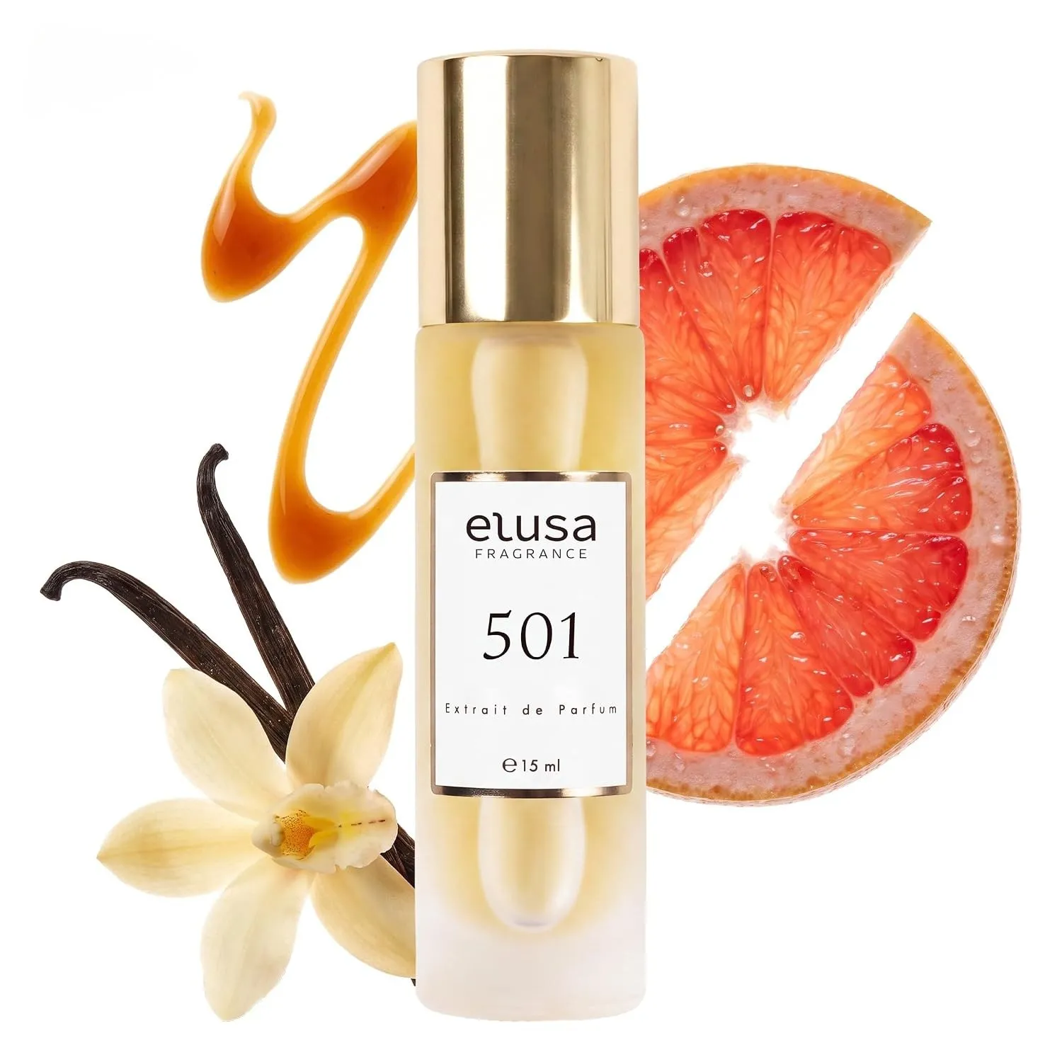 Elusa Fragrance 501 Extrait de Parfum 15ml – Unisex Parfum Damen Herren – Orientalisch Süßer Duft mit Rum, Tabak & Vani…