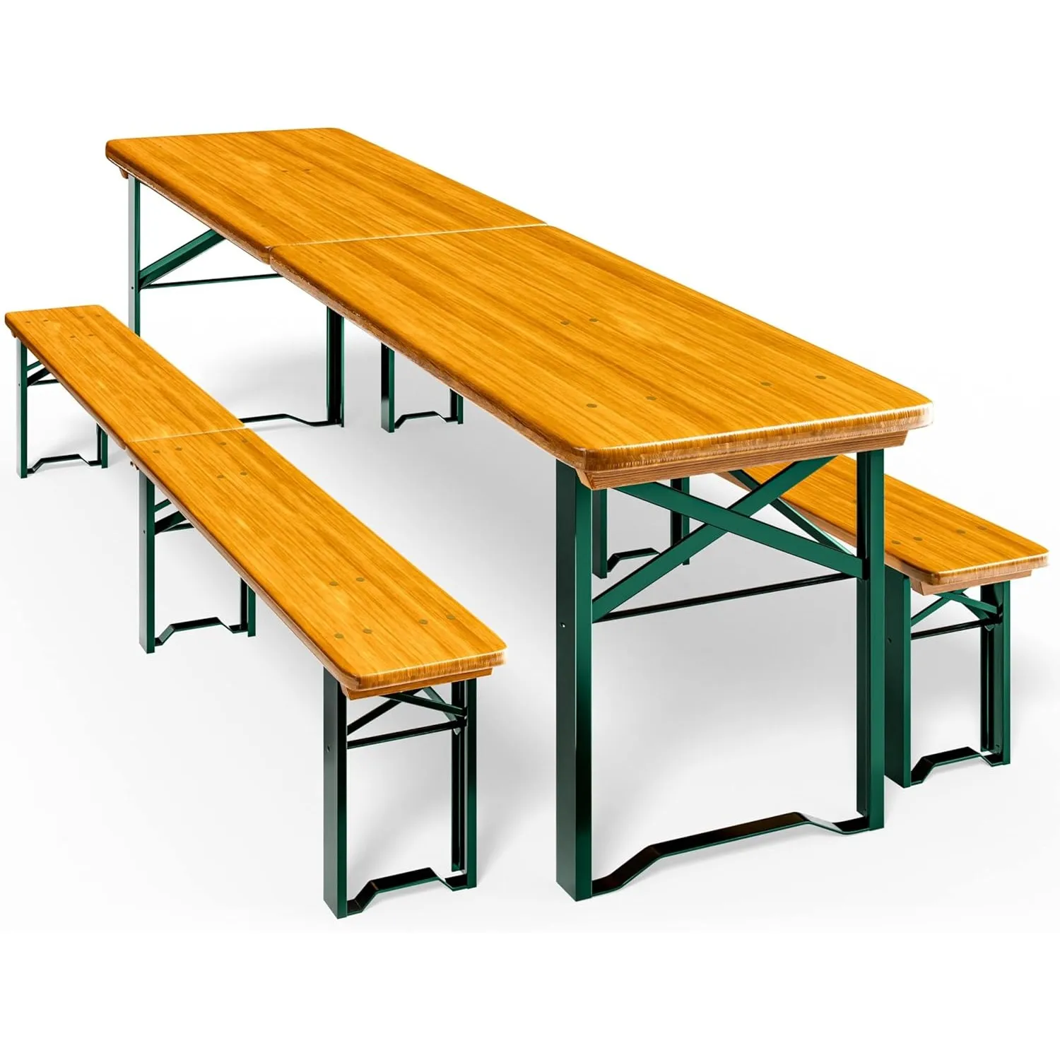 Casaria 2er Set Bierzeltgarnitur 220cm Modell 2026 10 Personen hohe Belastbarkeit Massiv Holz klappbar Festzeltgarnitur…