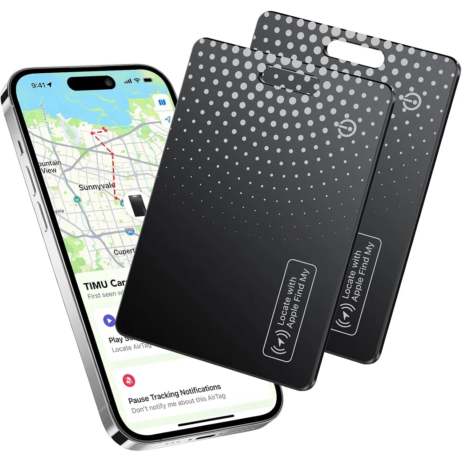 TIMU Air Smart Tag Card Funktioniert mit Apple Find My, Wiederaufladbarer Wallet Tracker (Nur iOS), Dünne Geldbörsen Tr…