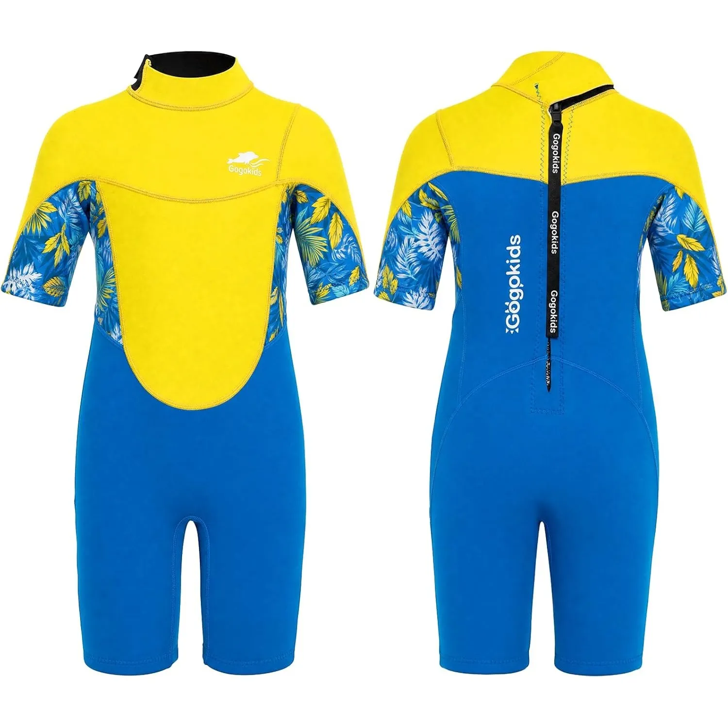 Gogokids Kinder Neoprenanzug Shorty 2,5mm Wetsuit für Jungen & Mädchen | UV-Schutz 50+ Einteiler mit Rückenreißverschlu…