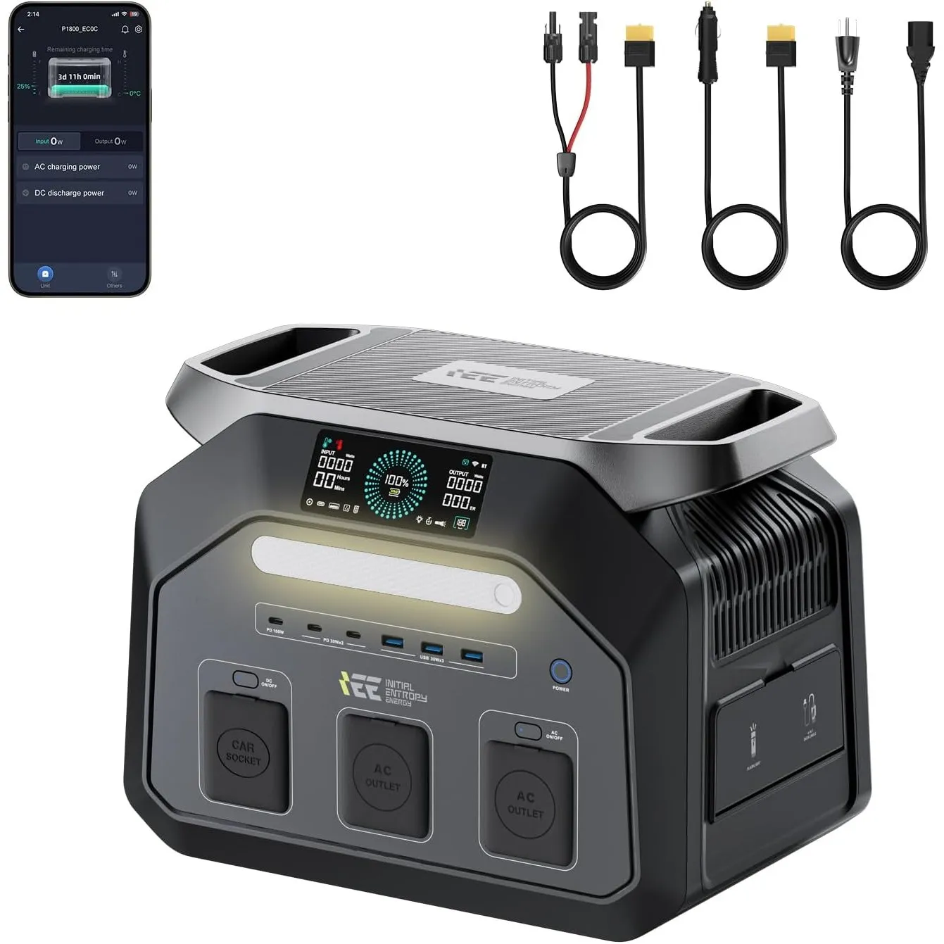 IEE P1800 Tragbare Powerstation 1800W AC (3600W Peak)