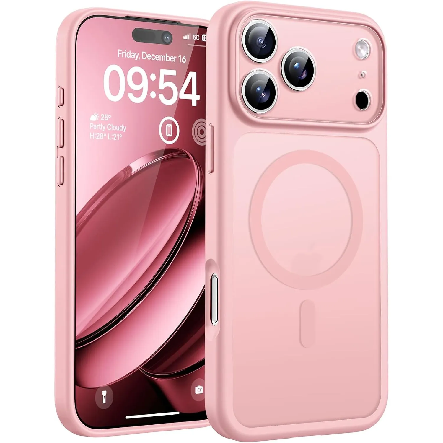 TOCOL für iPhone 17 Pro Max Hülle, Kompatibel mit MagSafe, Hellrosa