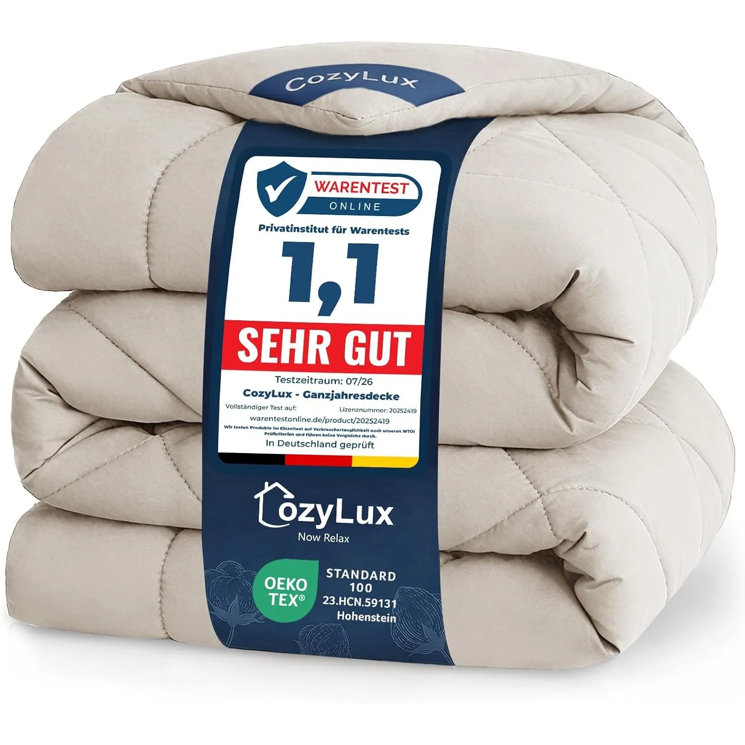CozyLux Bettdecke 220x240 cm Leinen für 4 Jahreszeiten