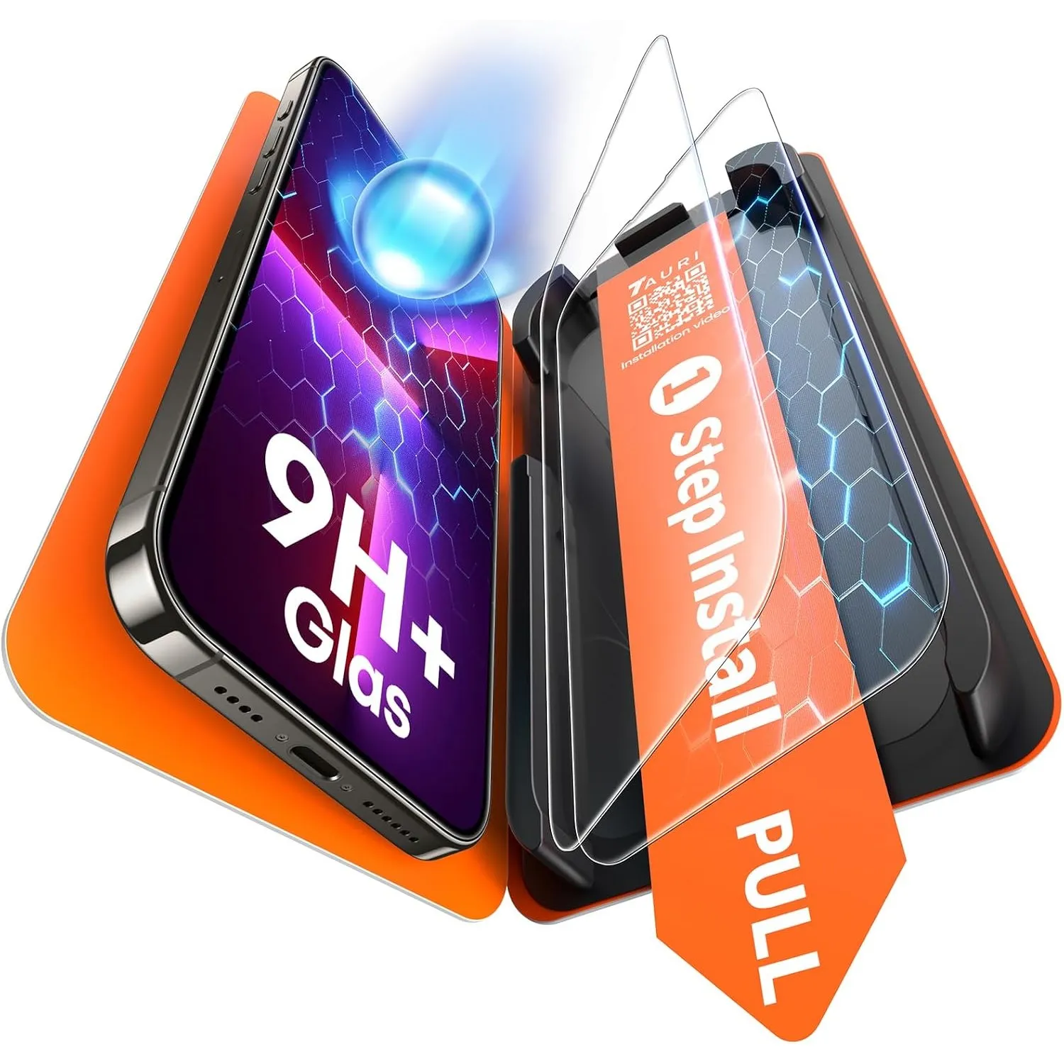 TAURI für iPhone 13 Pro Panzerglas 6,1 Zoll - 2 Stück