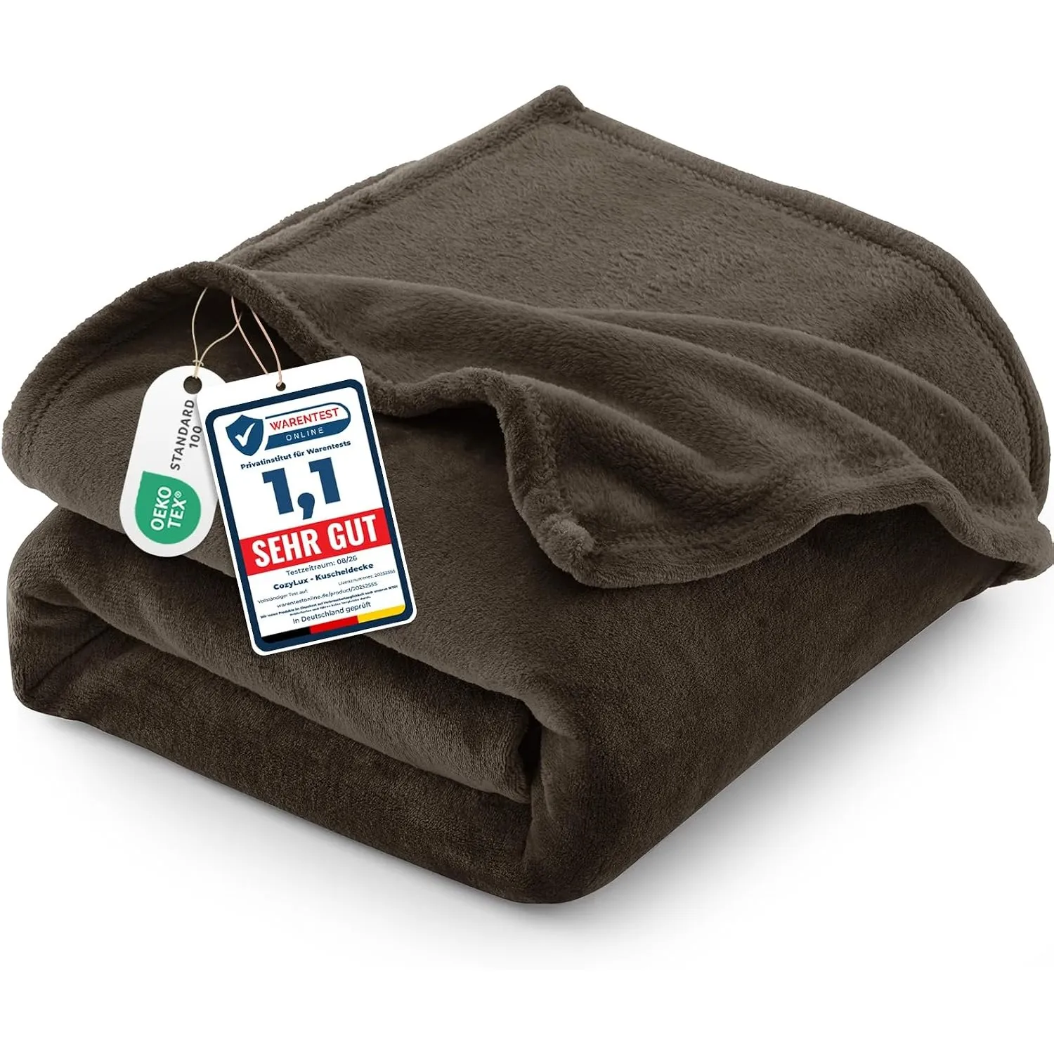 CozyLux Kuscheldecke Flauschig Decke 150x200 cm Braun