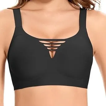 Jiuday Damen BH ohne Bügel Große Brüste Starker Halt Push Up BH ohne Buegel Bequemer Seamless T Shirt Soft Bra Gepolste…