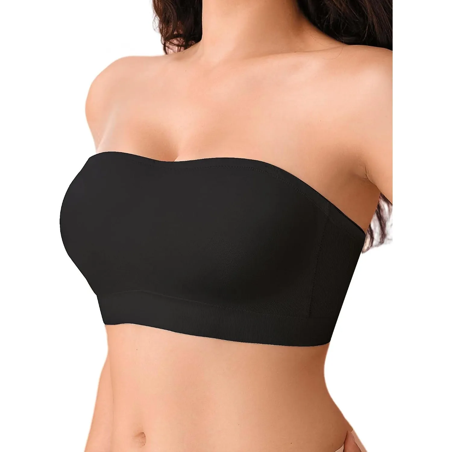 DEANGELMON Trägerloser BH Damen ohne Bügel Bandeau-BH ohne Träger, Nahtlos & Push-Up Tube Top Gepolsterter Bralette mit…
