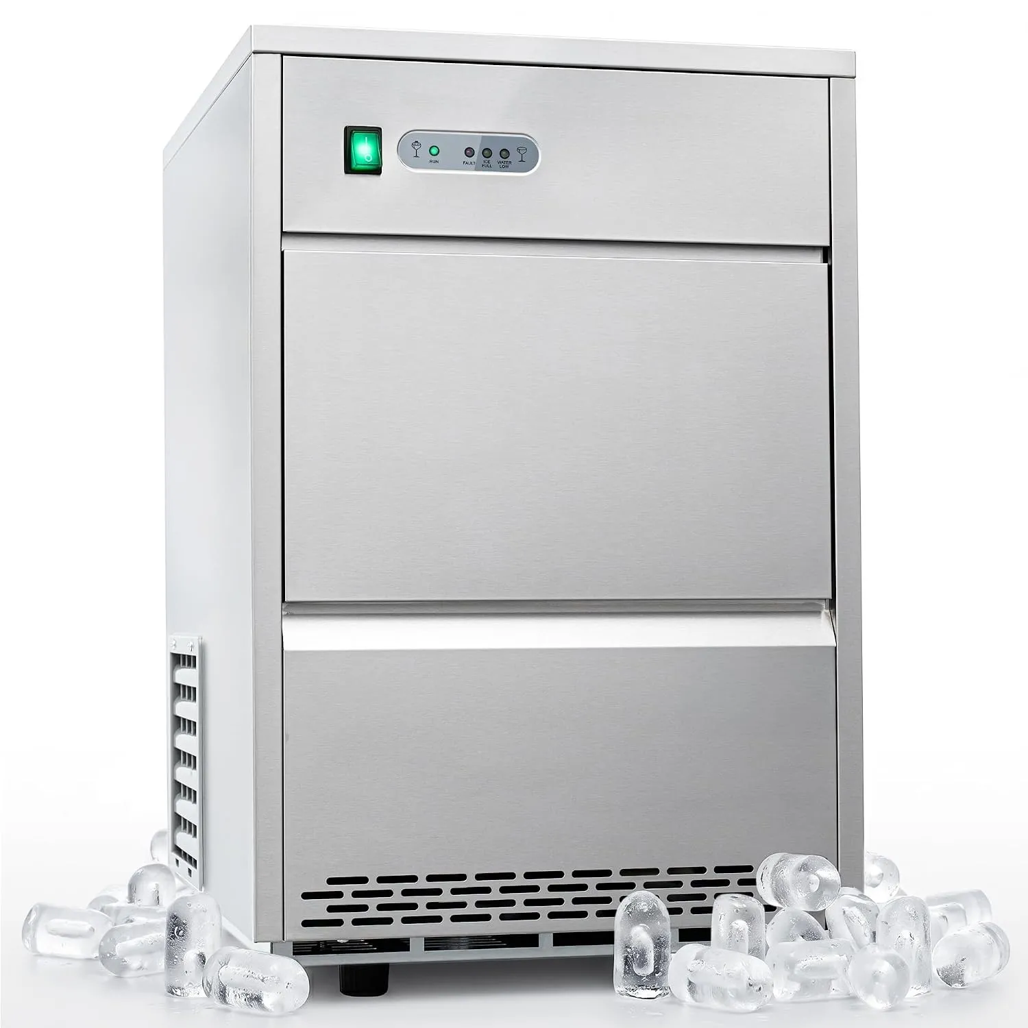 KLAMER Eiswürfelmaschine Gastro 26 kg/24h, vollautomatisch aus Edelstahl