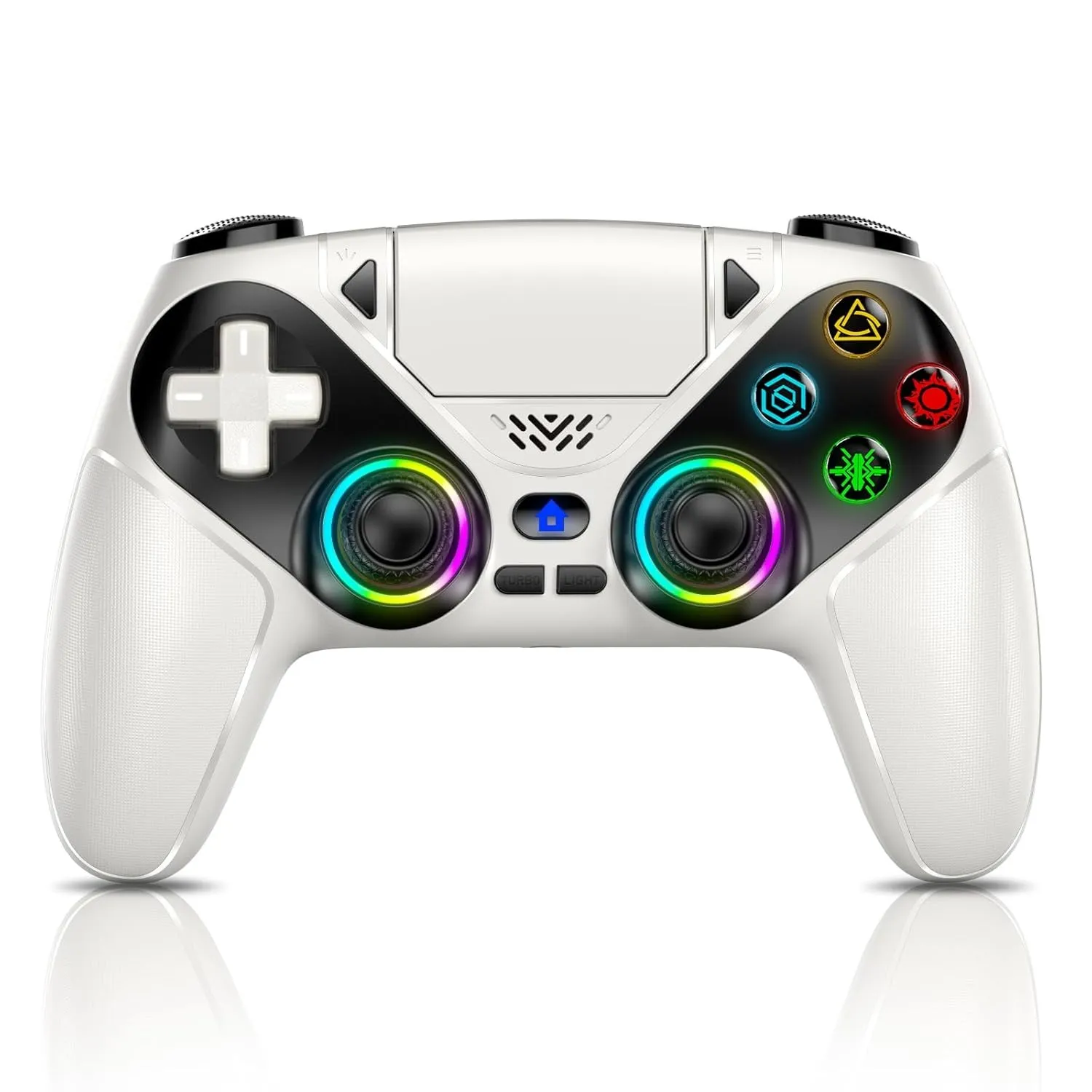 GGiking RGB Wireless Controller für PS5/Pro/Slim/PC, Bluetooth Gamepad mit Paddles, Touchpad, Macro, Turbo, Dual-Vibrat…