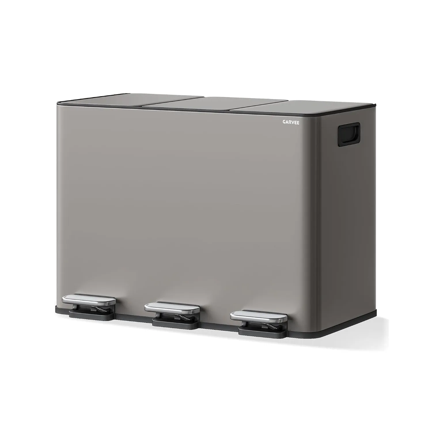 GarveeHome Mülleimer Küche, Mülleimer 3 fächer, Mülltrennsystem 3 x 15 Liter, Tretmülleimer mit Edelstahldeckel, Softcl…