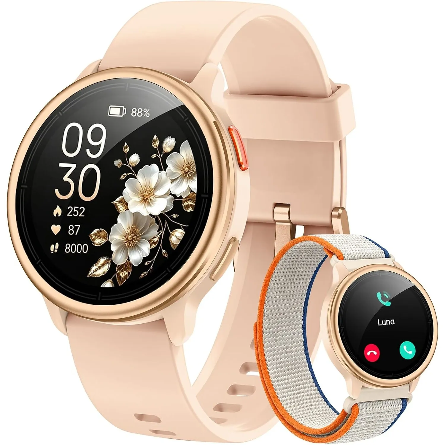 Smartwatch Damen Rund, 1.27" Smart Watch mit Telefonfunktion/Whatsapp,Uhren Damen mit Pulsuhr Schlafmonitor Schrittzähl…