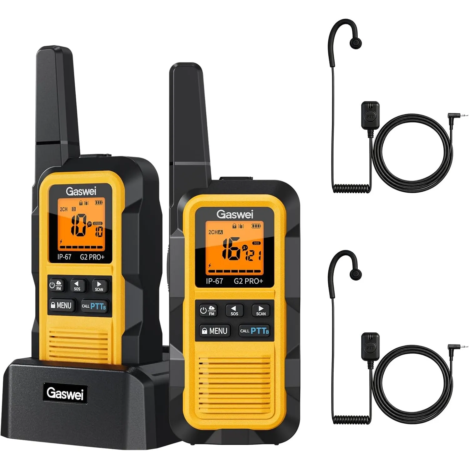 Gaswei G2Pro+ Walkie Talkie Wasserdicht für Erwachsene mit Ohrhörern