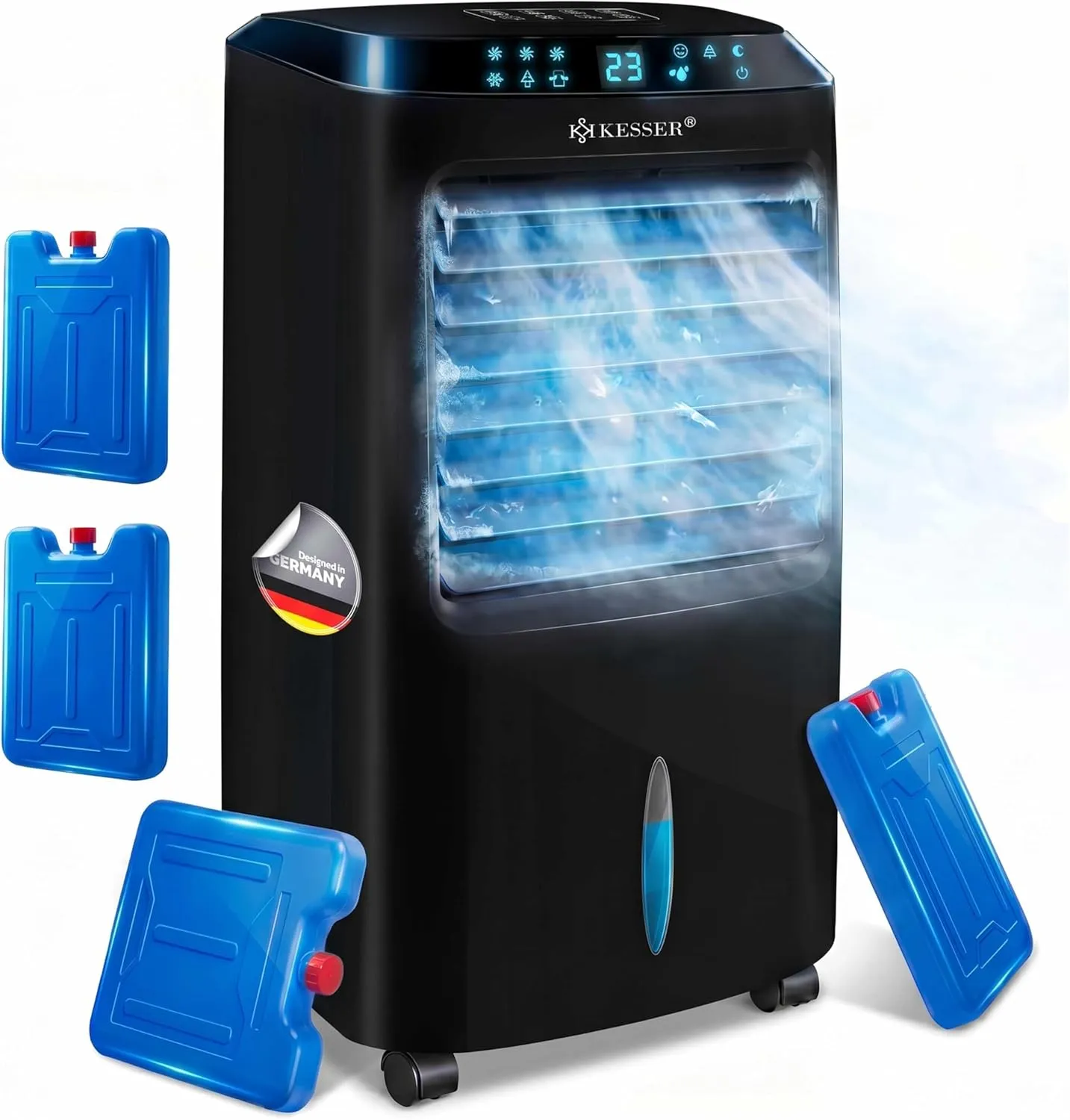 KESSER® Mobile Klimaanlage 4in1 Luftkühler – Air Cooler mit Fernbedienung & Timer, 10L Wassertank, Ionisator & Luftbefe…