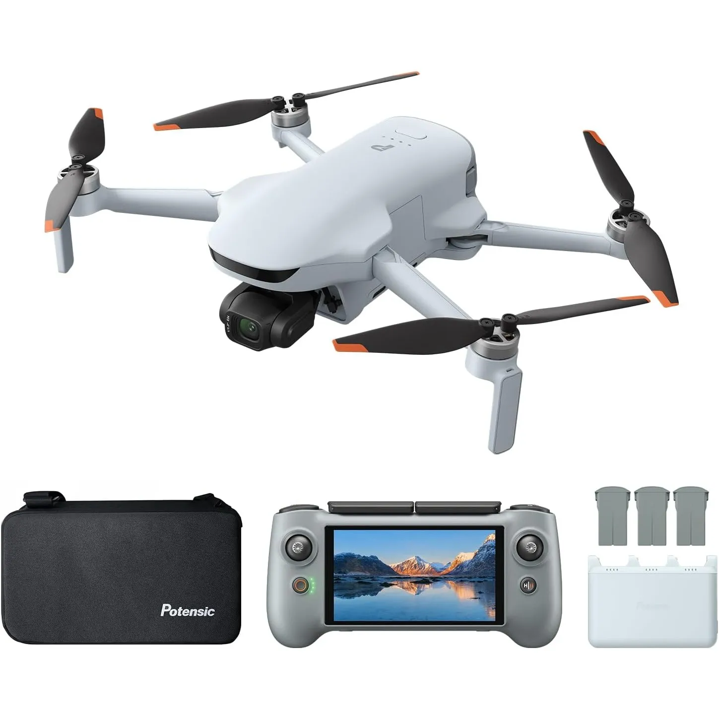 Potensic ATOM 3 Fly More Combo(RC PTD 2), Drohne mit 4K Kamera, 4K/60fps HDR-Video, 8K Foto, 1/1,3" Sensor, 120 Min. Fl…