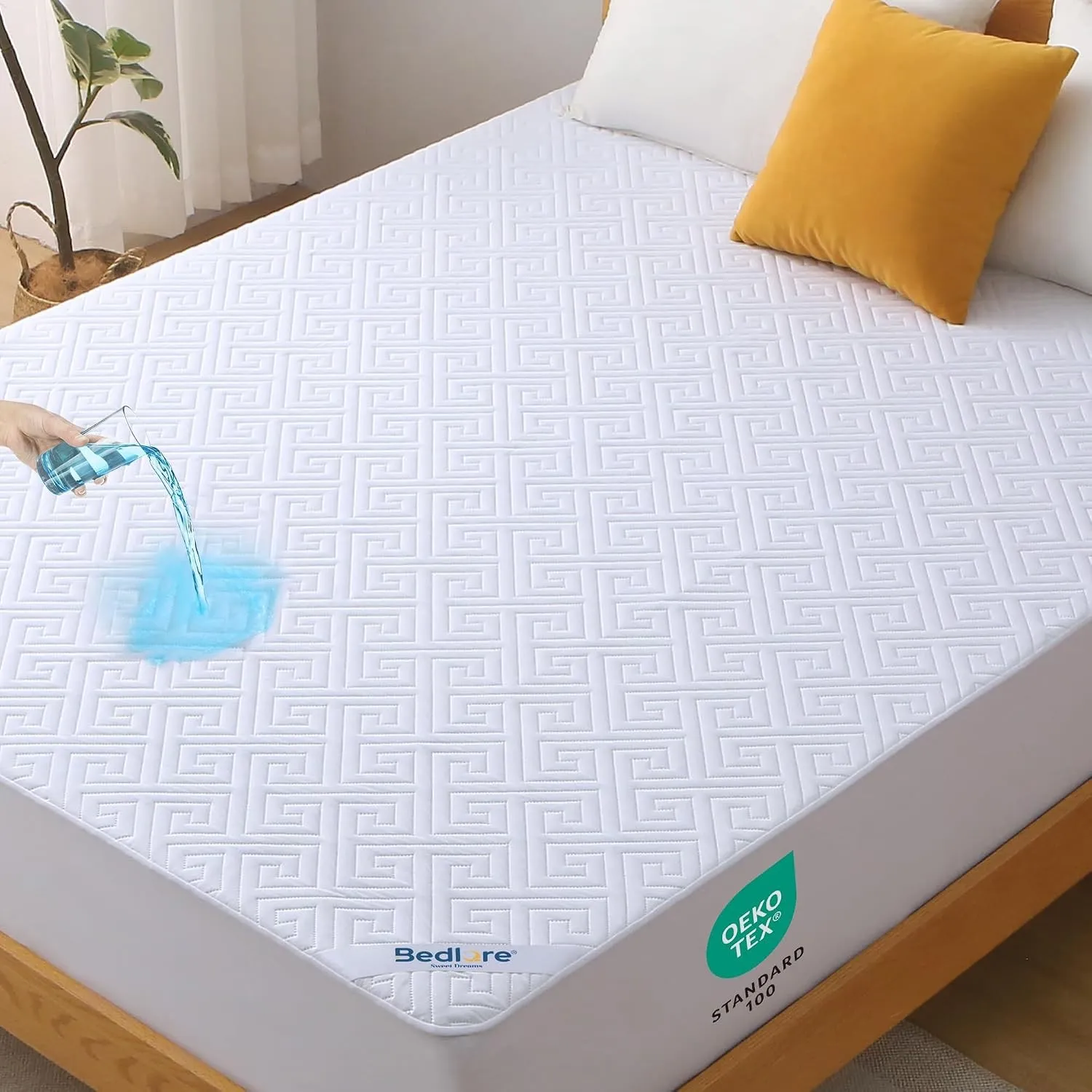 BEDLORE Matratzenschoner 180x200cm, Wasserdicht & Haarresistent, Weiß