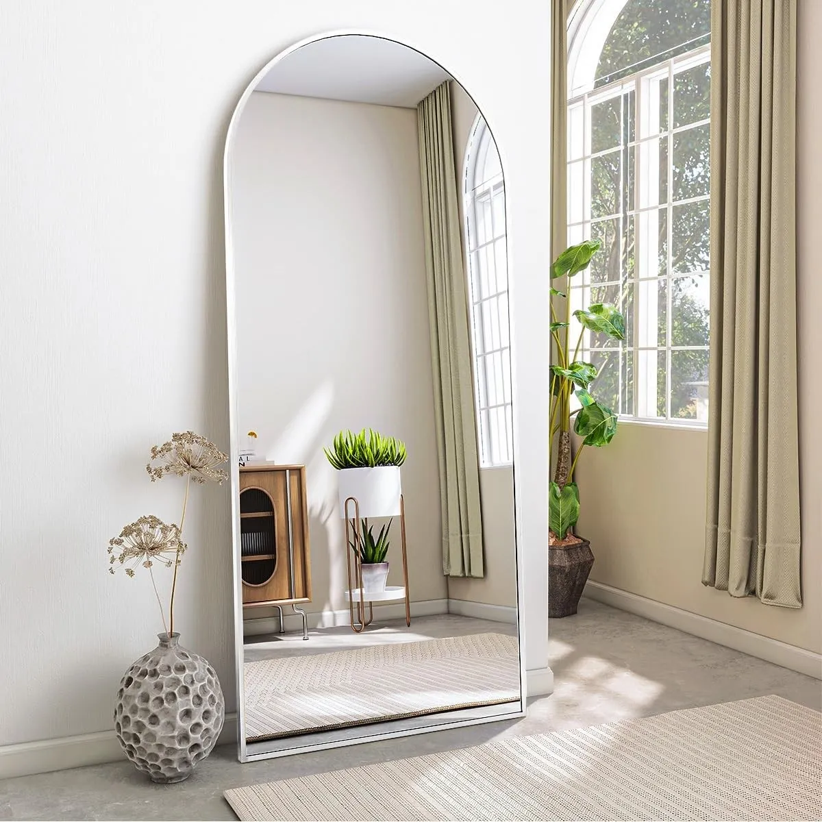 Koonmi Ganzkörperspiegel Bogen 171 x 76 cm Aluminiumrahmen mit Ständer