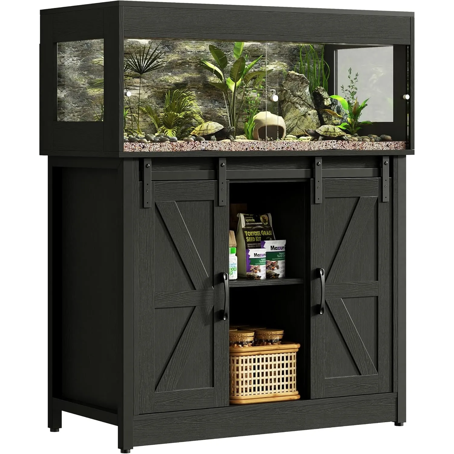 Herture Reptilien Terrarium mit Unterschrank for 90 x 46 x 41 cm Terrarium