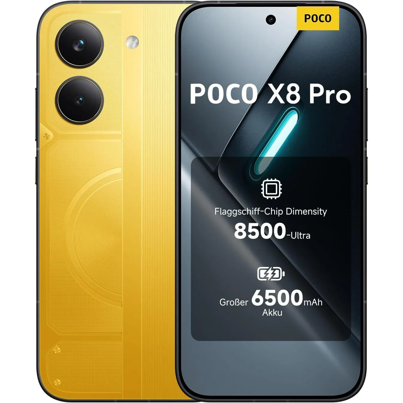 Xiaomi Poco X8 Pro Smartphone 8+256GB, 6500mAh Akku, 50MP Kamera, Gelb