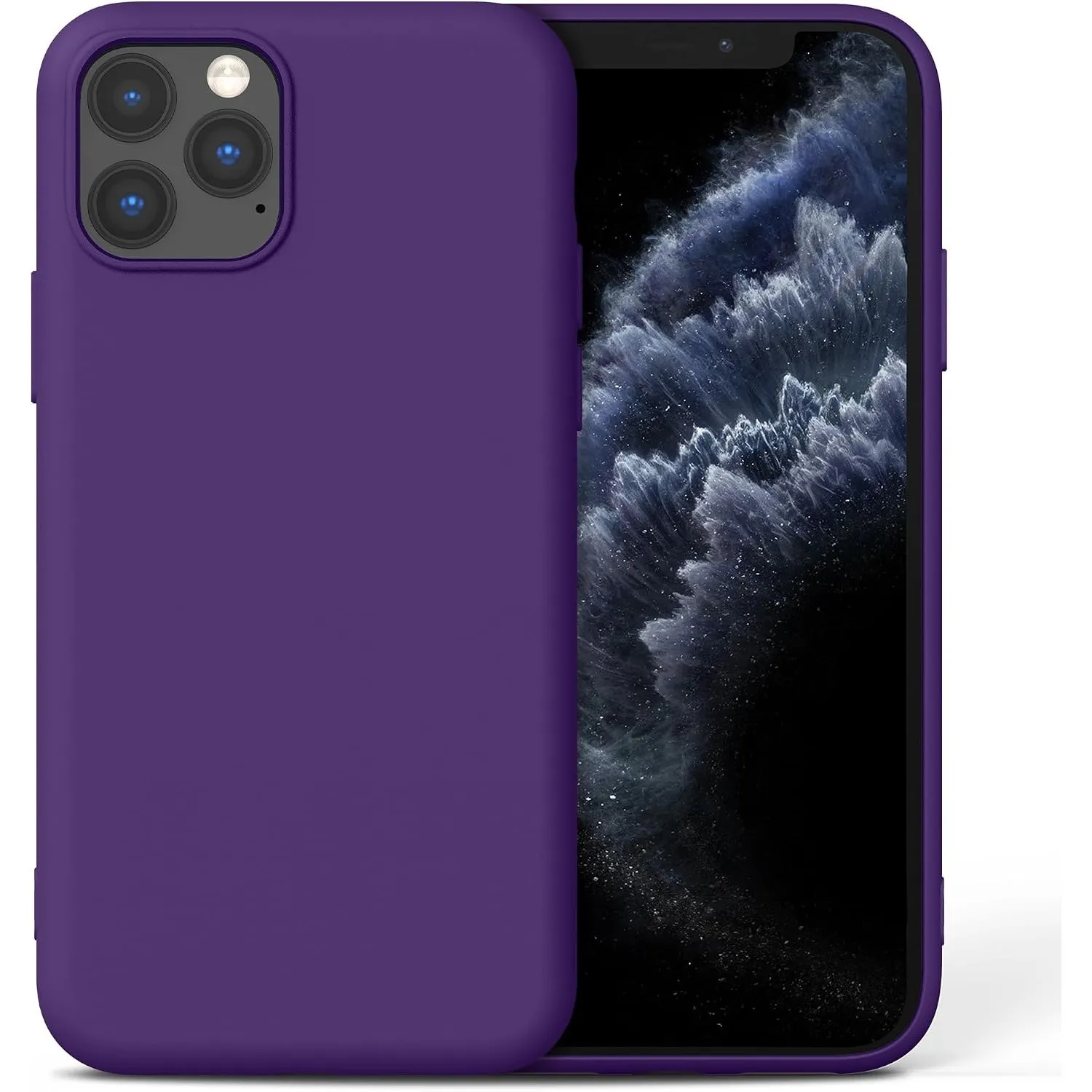 Silikon Hülle für iPhone 11 Pro, Kameraschutz Stoßfest Kratzfest Dünn Handyhülle - Violett