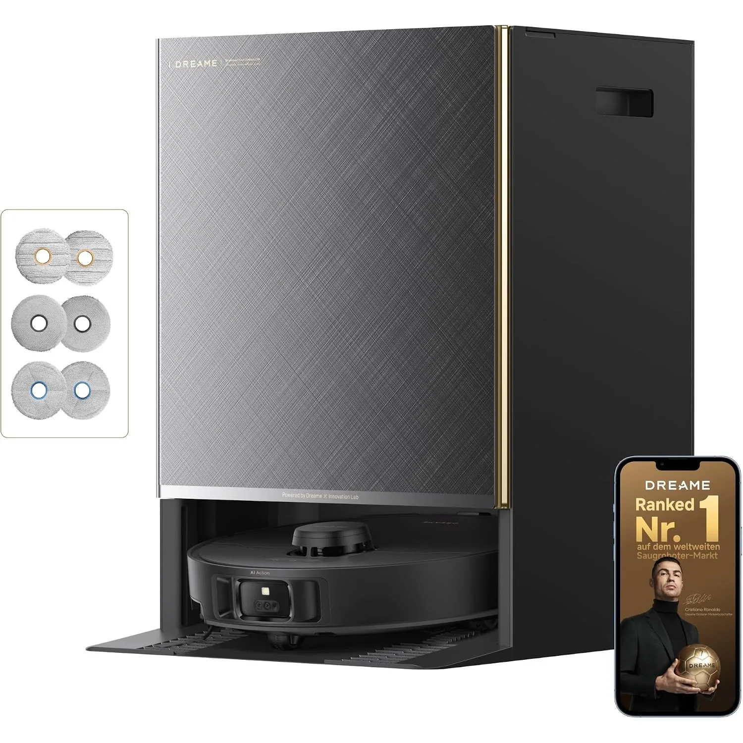 dreame Matrix10 Pro Saugroboter m. Multi-Wischmopp-Wechseldock, 30.000 Pa