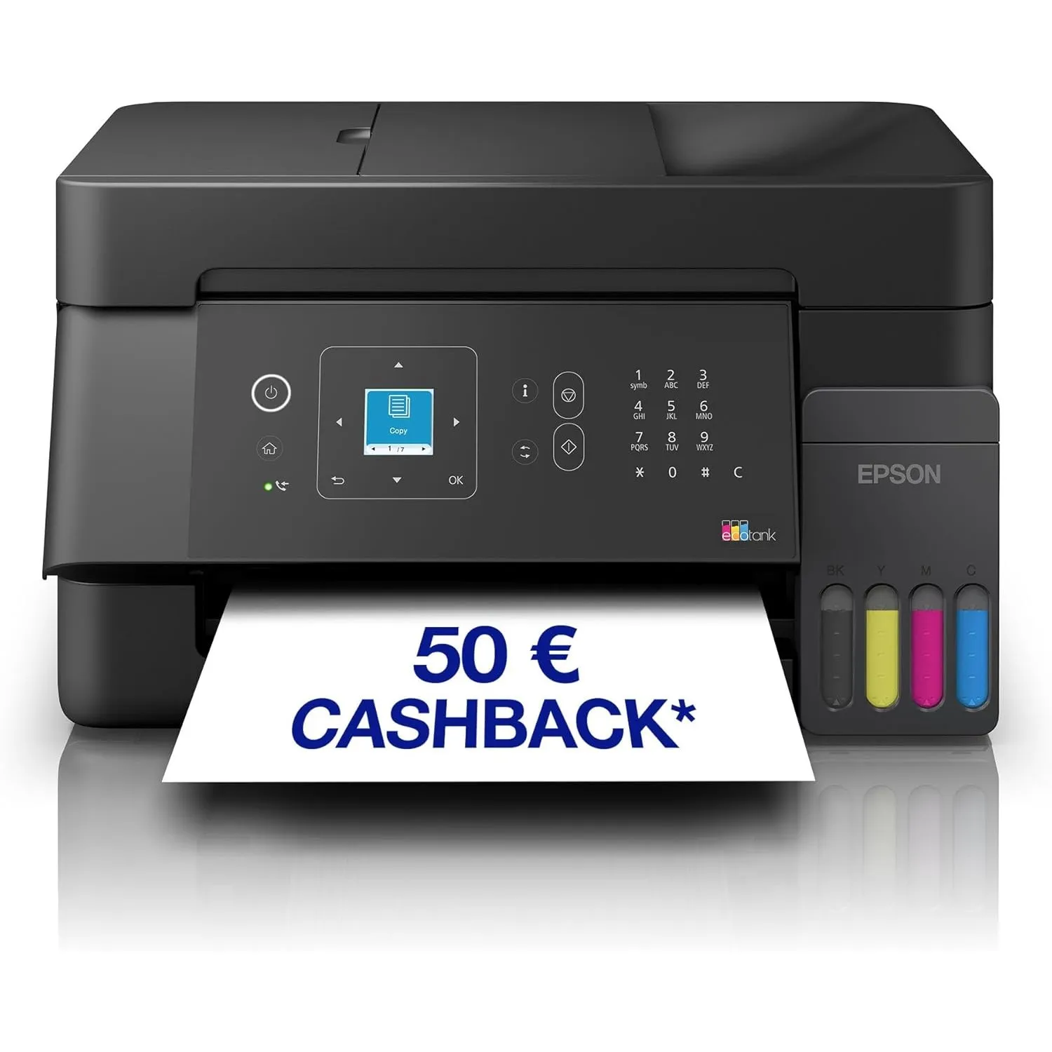 Epson EcoTank ET-4900 | Wi-Fi und Ethernet | A4 | Drucken, Kopieren, Scannen, Faxen | LC-Display | Automatischer Dokume…