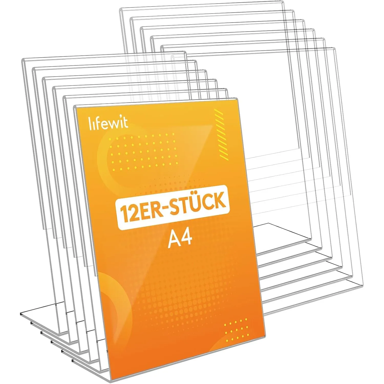 Lifewit 12 Pack Aufsteller A4, Acryl Tischaufsteller L Form, Transparent