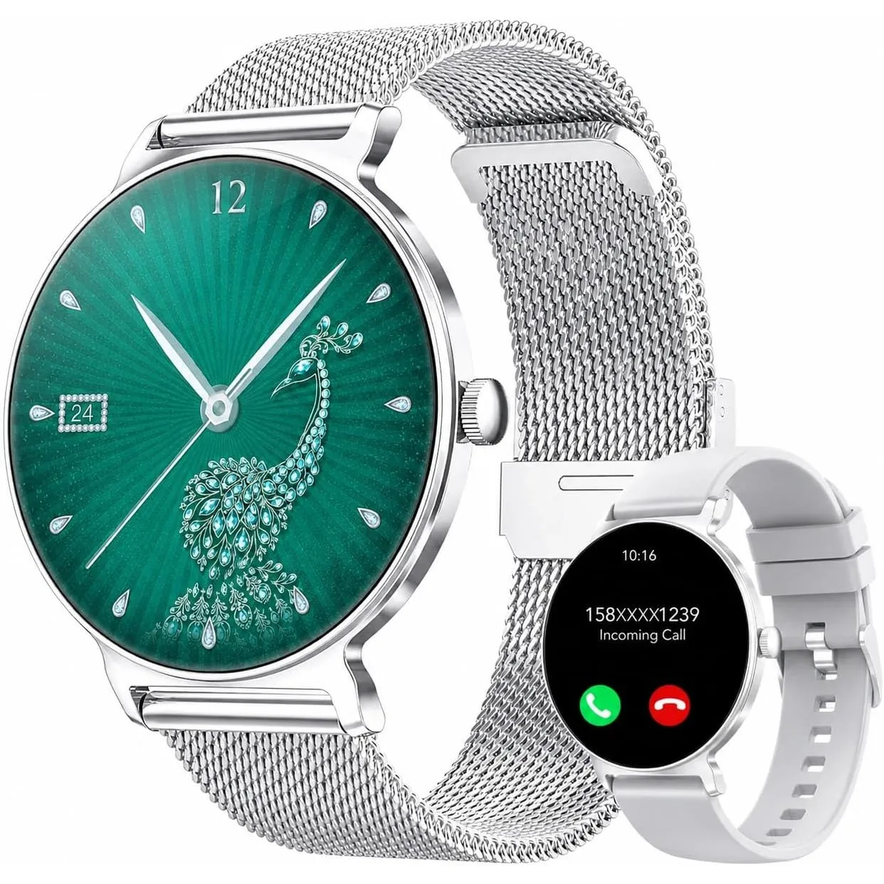 Smartwatch Damen mit Telefonfunktion, 1,27-Zoll AMOLED-HD Voll-Touchscreen Smartwatch, 120+ Sportmodi, IP68 Wasserdicht…