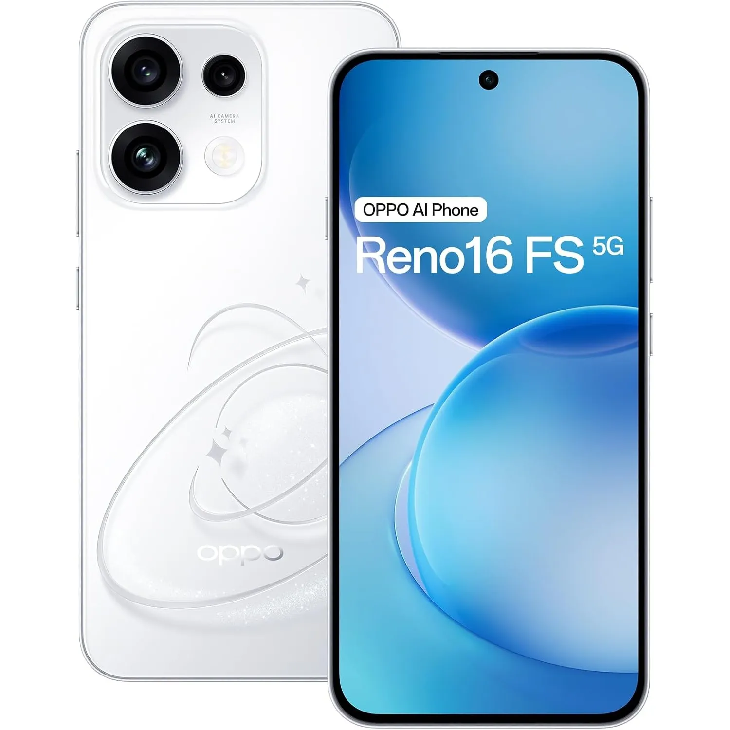 OPPO Reno16 FS 5G Smartphone 8+512GB 6500mAh 120Hz 50MP, Pop White | 50MP Front und Rückkamera, 6500mAh, 45W SUPERVOOC,…