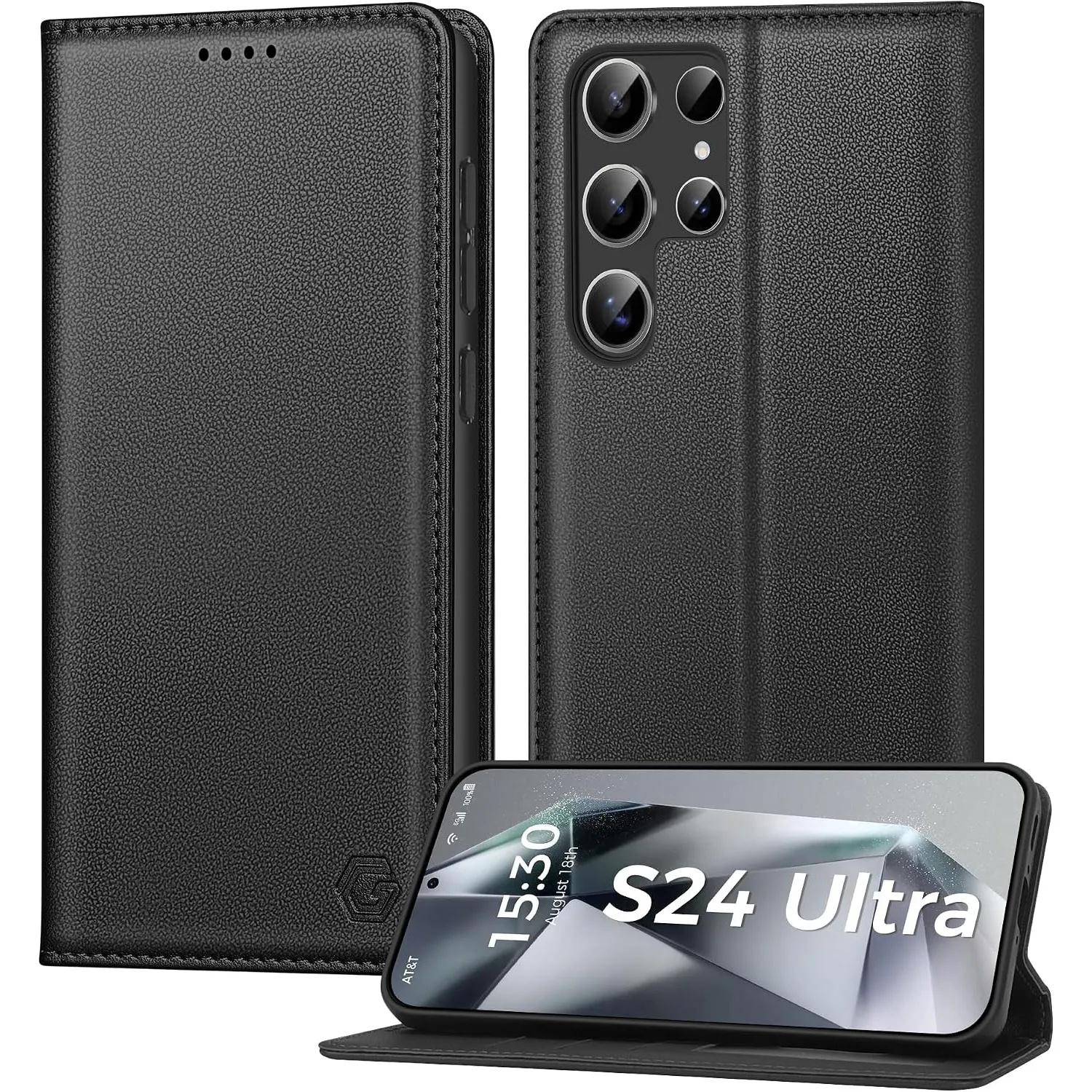 Handyhülle für Samsung Galaxy S24 Ultra Hülle, Kartenfach Premium PU Leder Klapphülle Schutzhülle, Standfunktion Tasche…