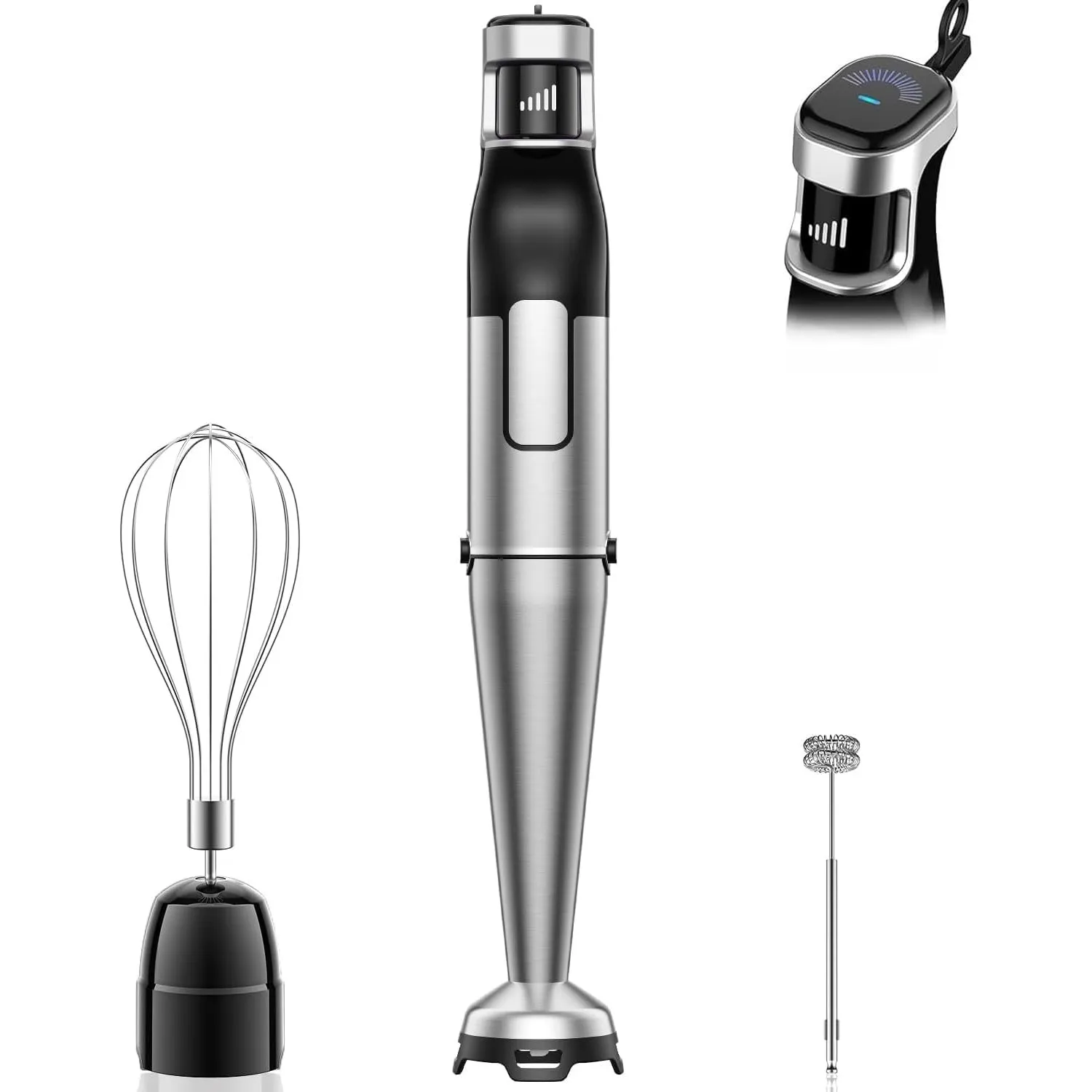 BESROY Stabmixer Set 3 in 1, 1100W Pürierstab Elektrisch Stufenlos, Edelstahl Stabmixer mit Milchschäumer & Schneebesen…