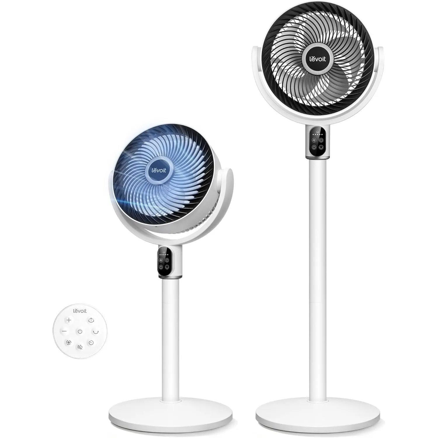 Levoit Standventilator mit DC Motor, 20dB leiser Ventilator, 1740m³/h Luftstrom, 24m Reichweite, 6,5m/s, 90°+90° Oszill…