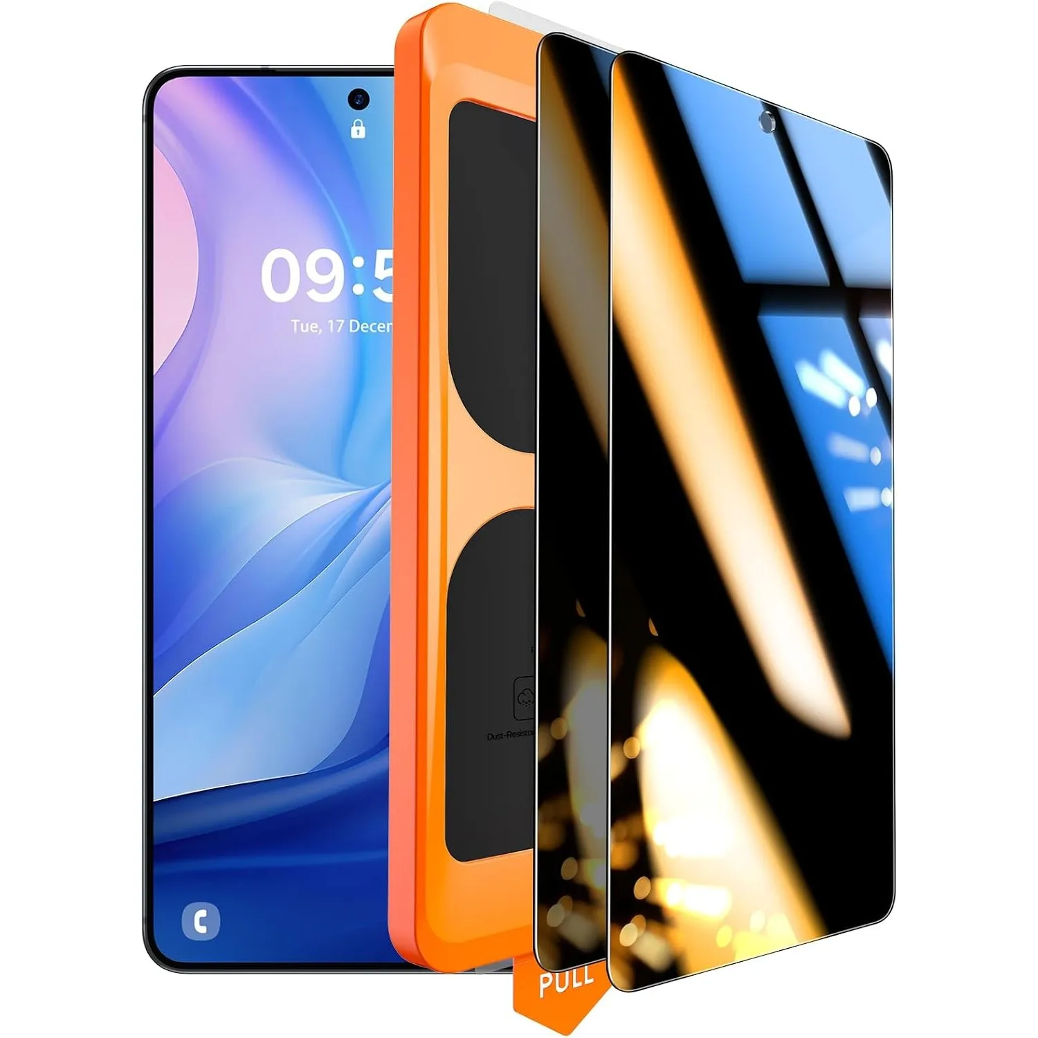 TOCOL für Samsung Galaxy S25 FE für Panzerglas Sichtschutz 6,7 Zoll 2 Stück