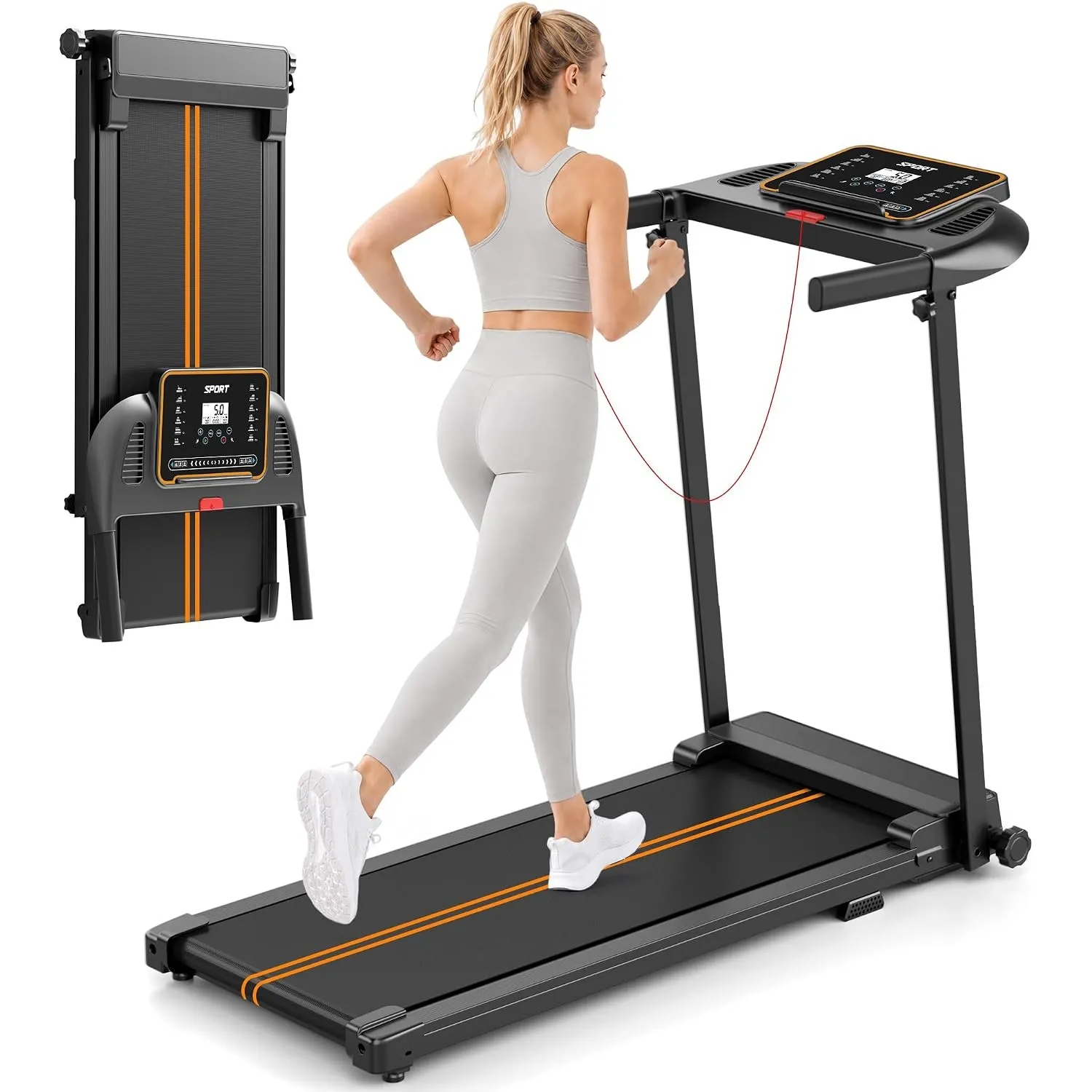 Laufband für Zuhause, Klappbar Laufbänder, Walking Pad Schreibtisch Treadmill for Home Office, Elektrische Laufpad 10 K…