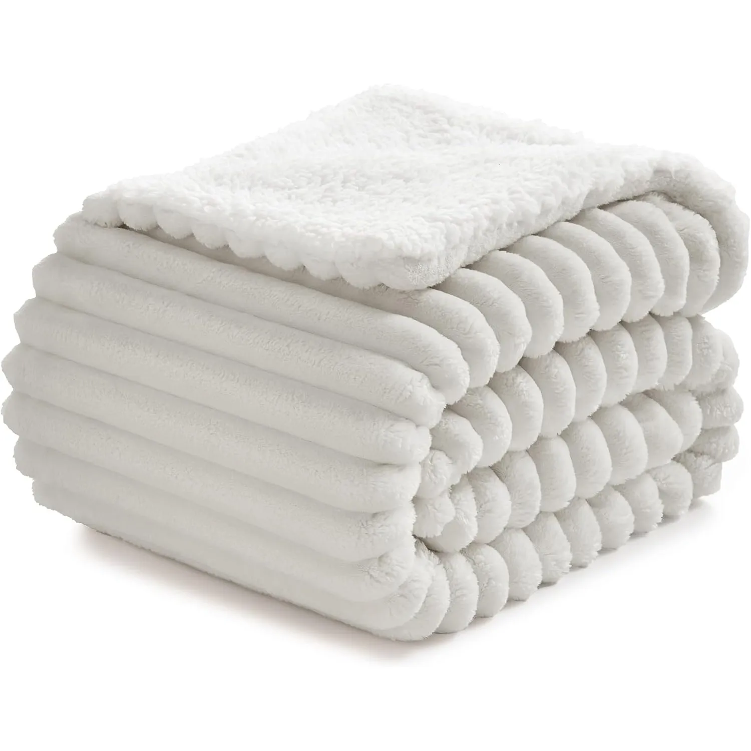 BEDELITE warme Decke Sherpa Kuscheldecke Flauschig Perlengrau 150x200