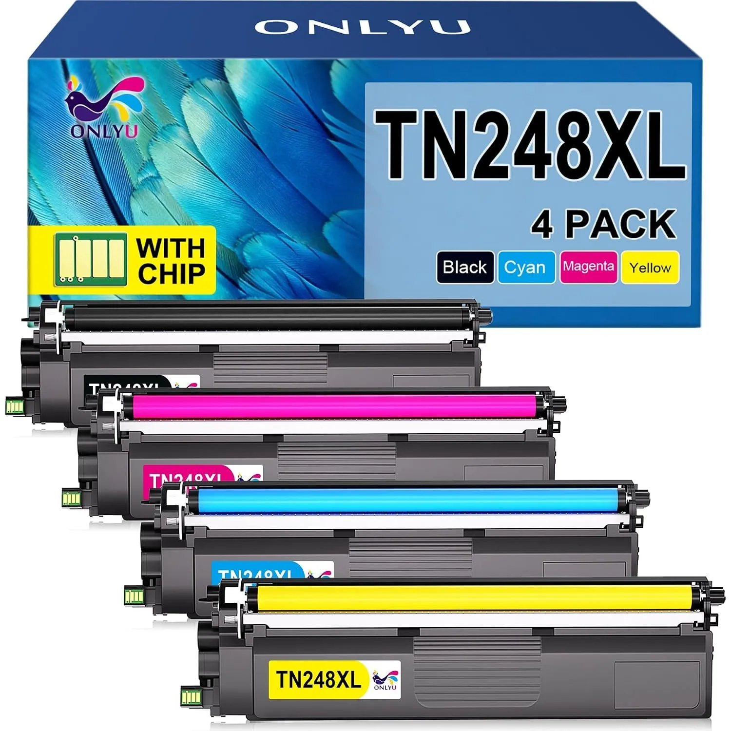TN248XL TN248 MFC-L3760CDW MFC-L3740CDW TN-248XL TN-248 Toner TN 248 4-Pack