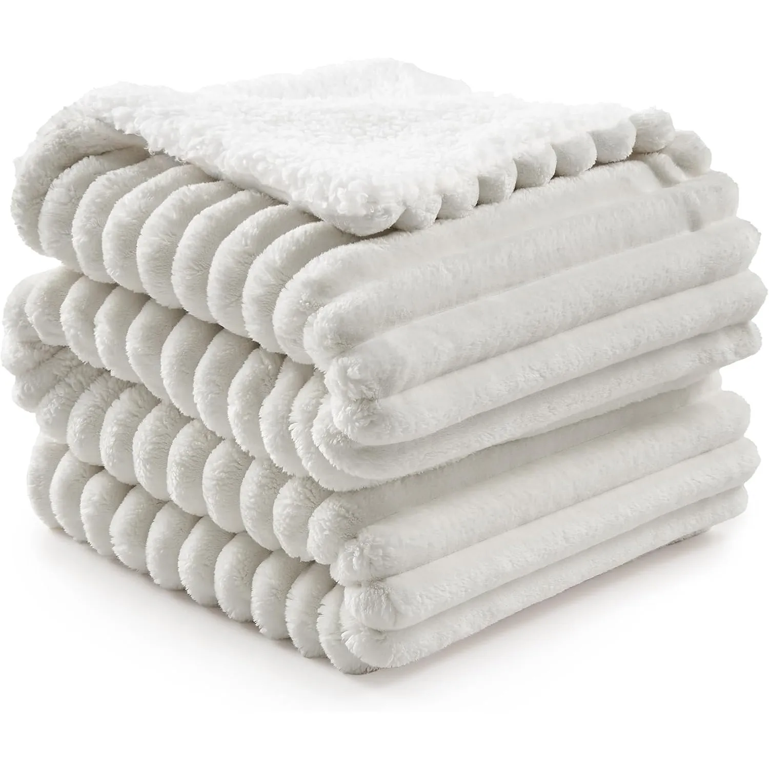 BEDELITE warme Decke Sherpa Kuscheldecke Flauschig Perlengrau XXL 220x240