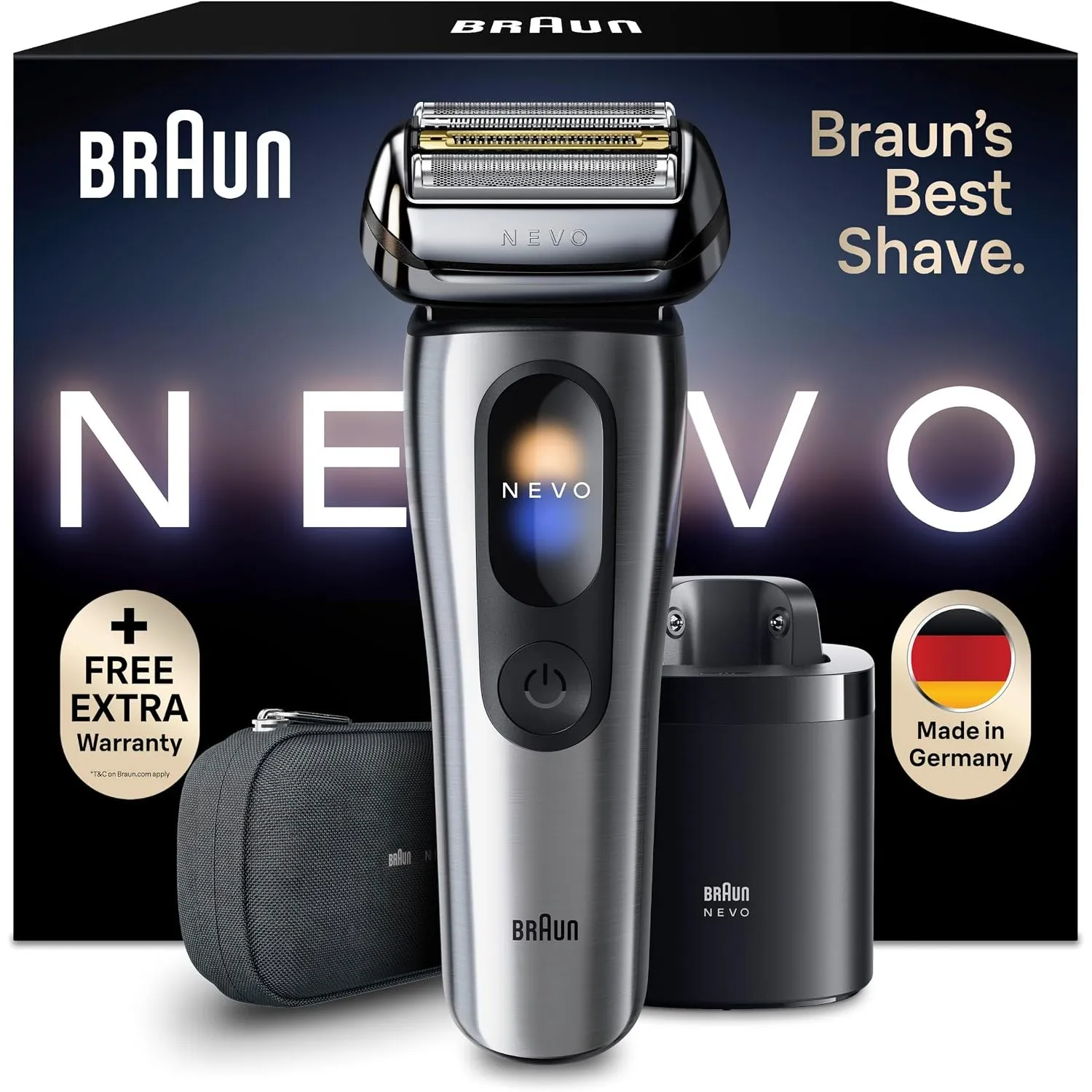 Braun NEVO Rasierer Herren Elektrisch, NEVO11005C, Silber