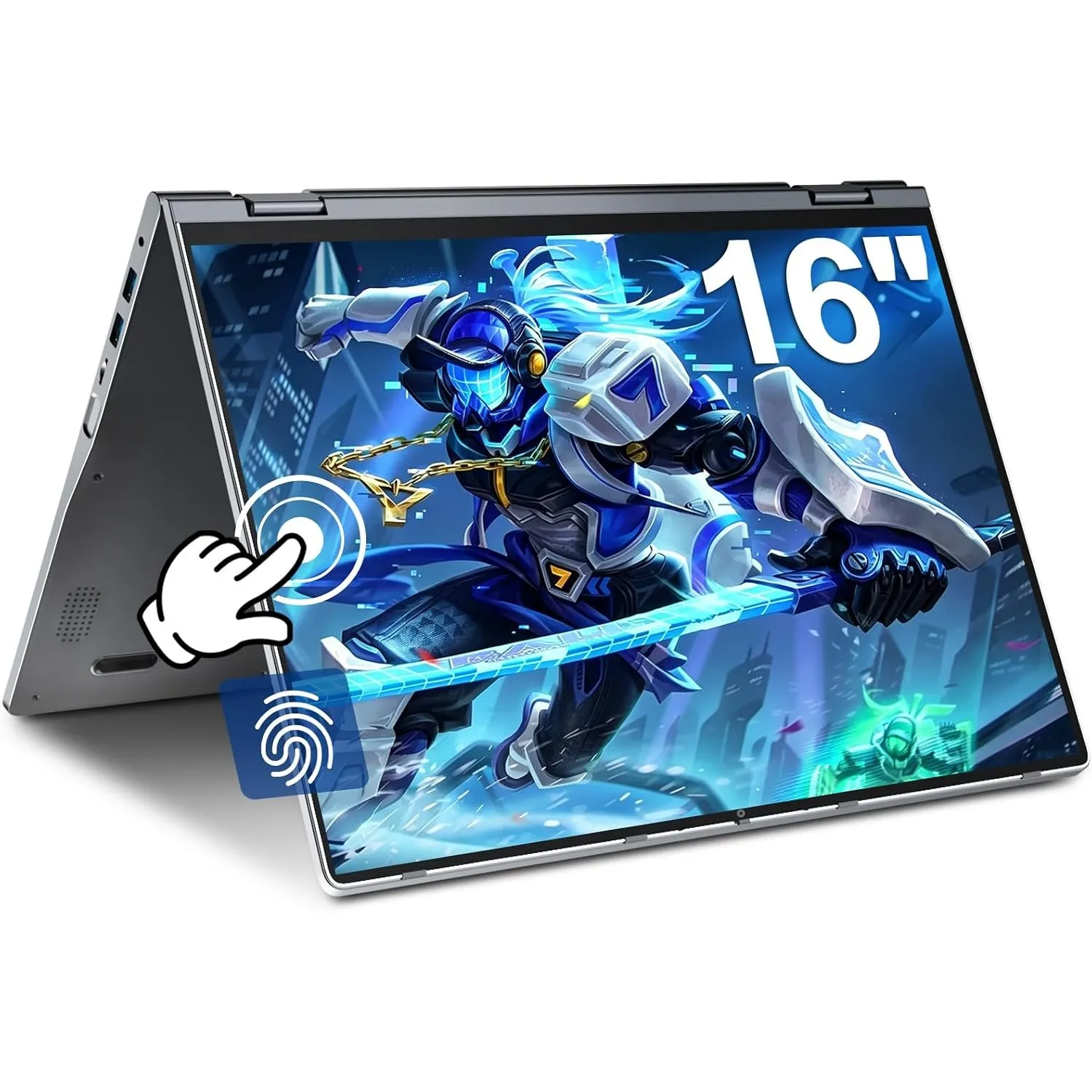 THEYETI 16 Zoll Touchscreen Laptop, Ryzen 3 3300U Prozessor(Beat N95) | 16GB RAM, 512GB SSD, QWERTZ-Tastatur mit Hinter…