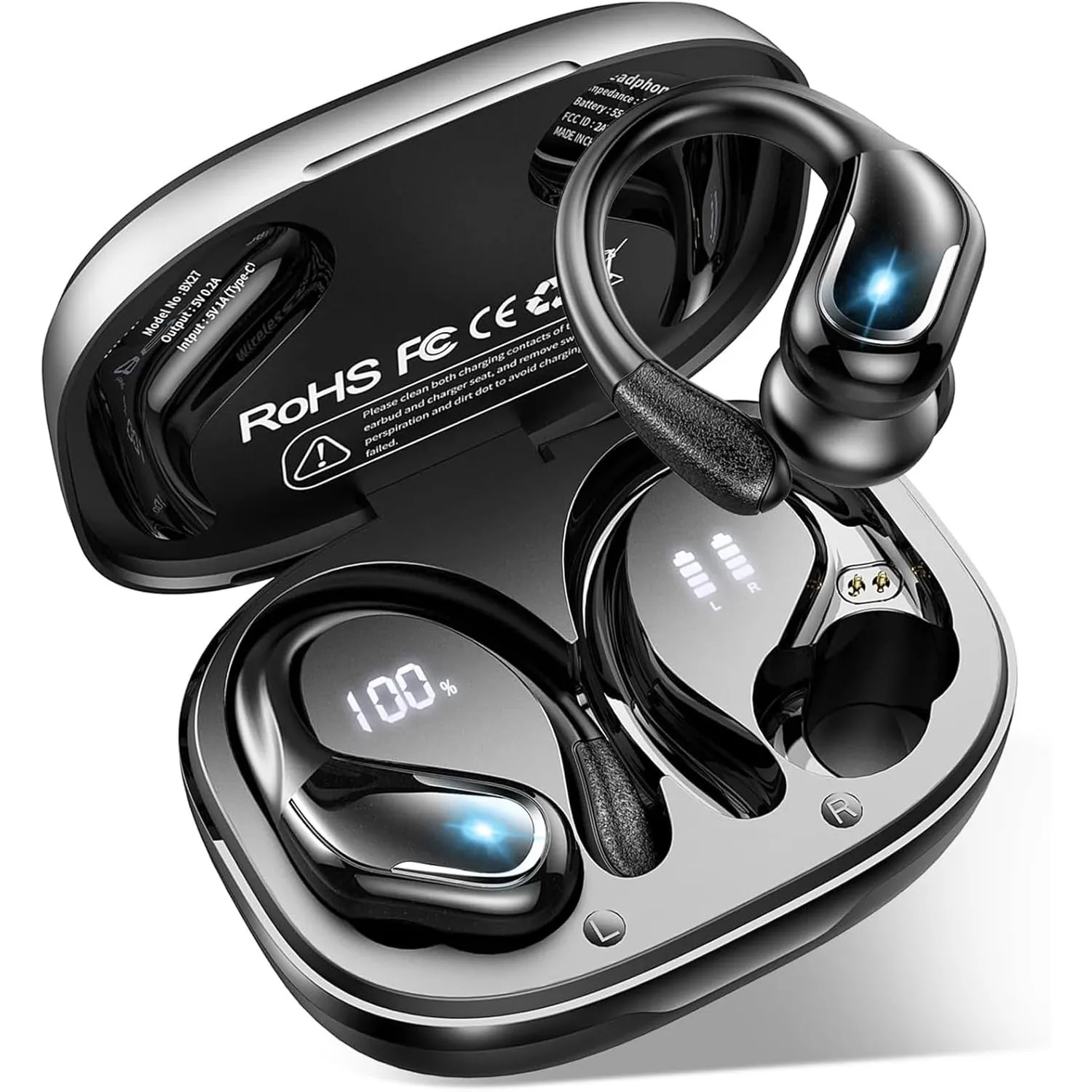 Bluetooth Kopfhörer Sport, 75Std 2026 Kopfhörer Kabellos Bluetooth 5.4, App mit EQ, Hi-Fi Stereo, ENC Noise Cancelling …