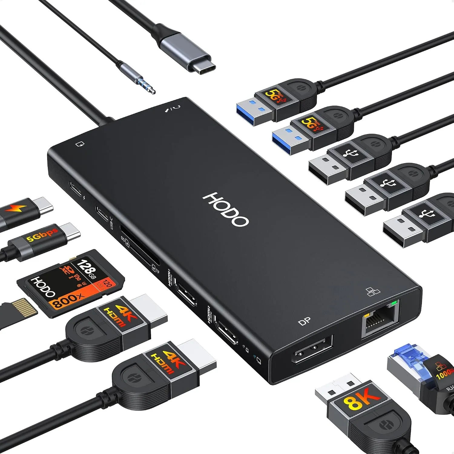 HODO Dockingstation Laptop 2 Monitore, Docking Station Triple Display