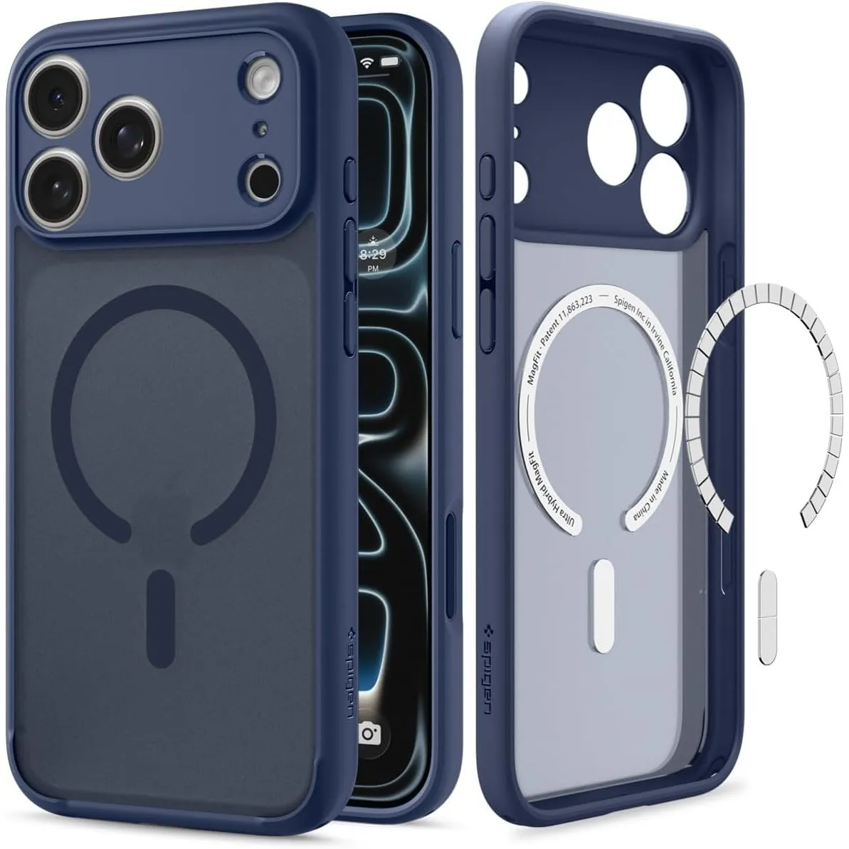 Spigen iPhone 18 Pro / 17 Pro Hülle Ultra Hybrid MagFit -Frost Deep Blue