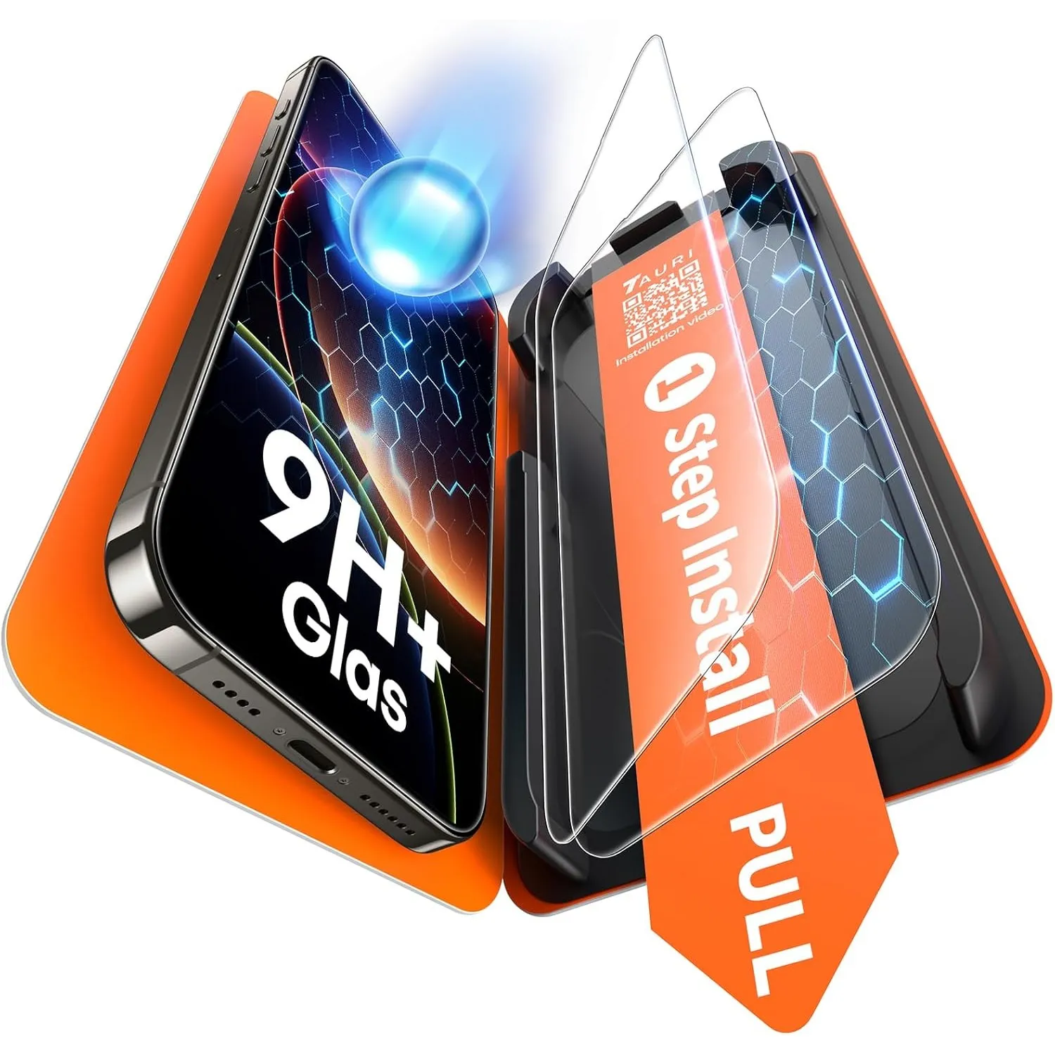 TAURI für iPhone 13 Pro Max Panzerglas 6,7 Zoll - 2 Stück