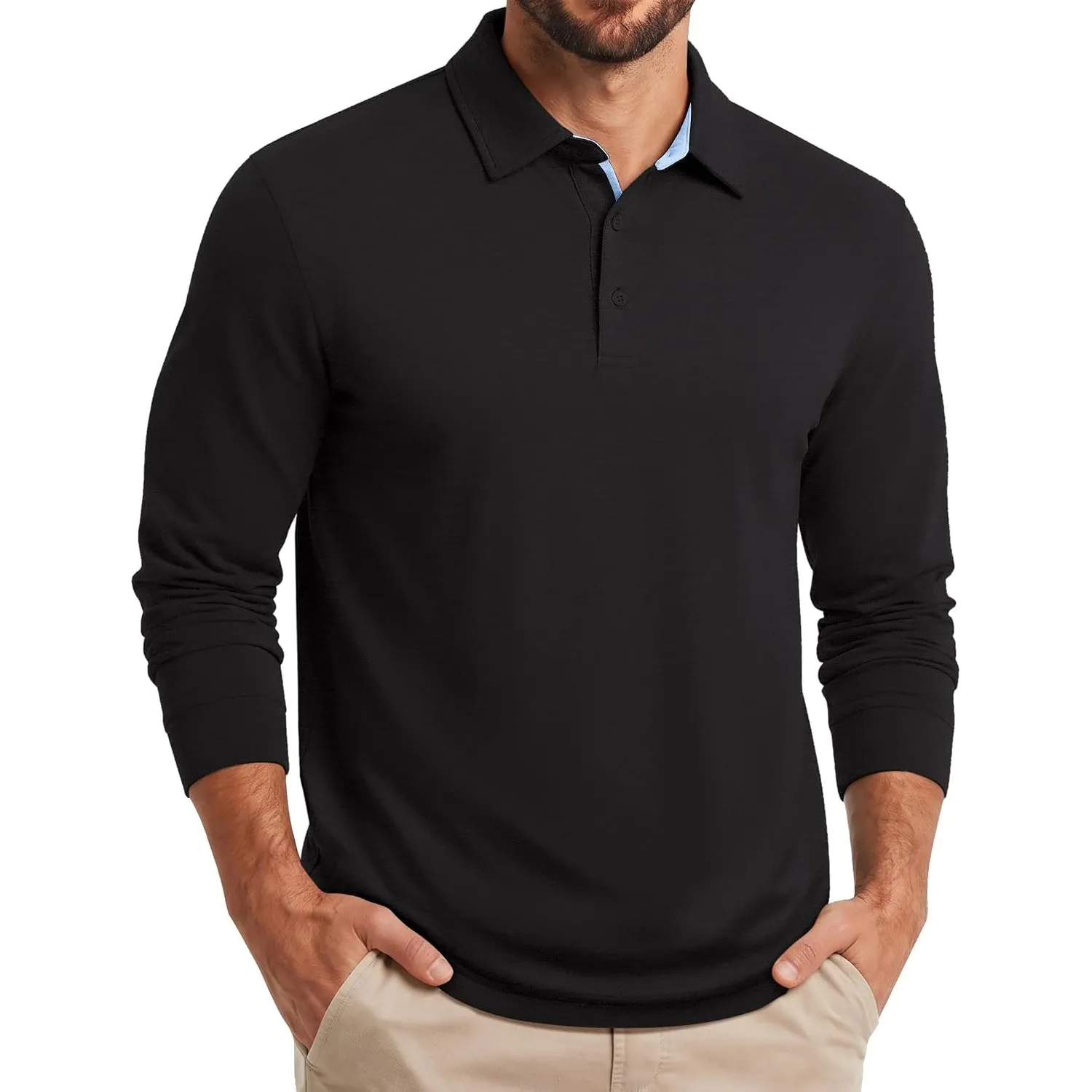 COOFANDY Poloshirt Herren Langarm Polo Shirt Langarmshirt