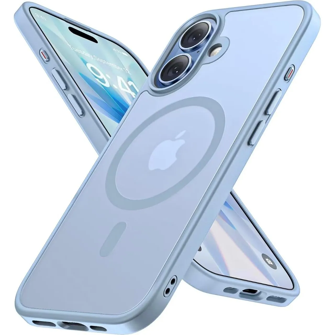 Miracase für iPhone 17 Hülle mit Magsafe TOP MIL, Babyblau
