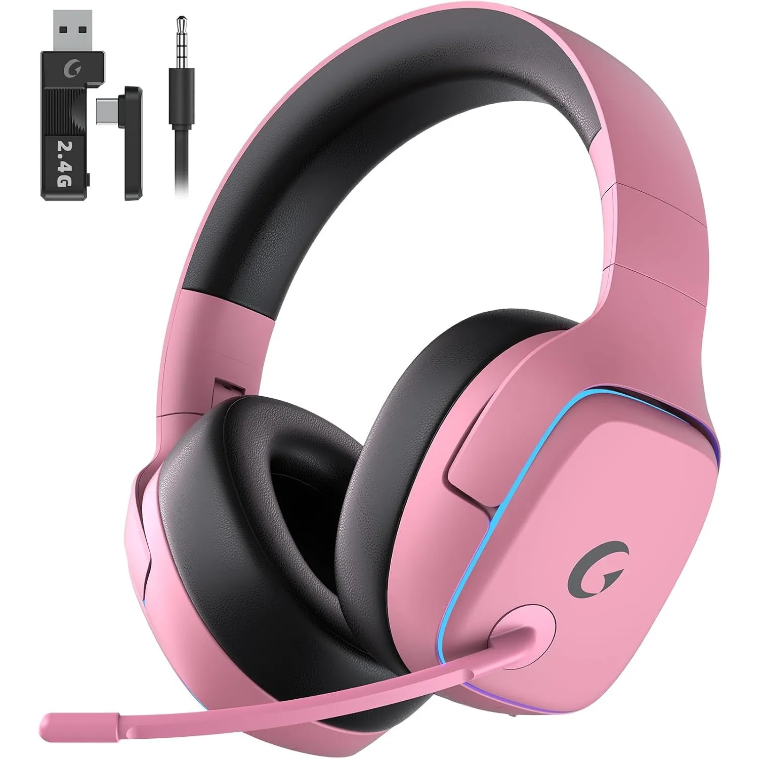 Gvyugke Gaming Headset Wireless für PS5, PS4, PC, Switch, Mac, Handy, Lila