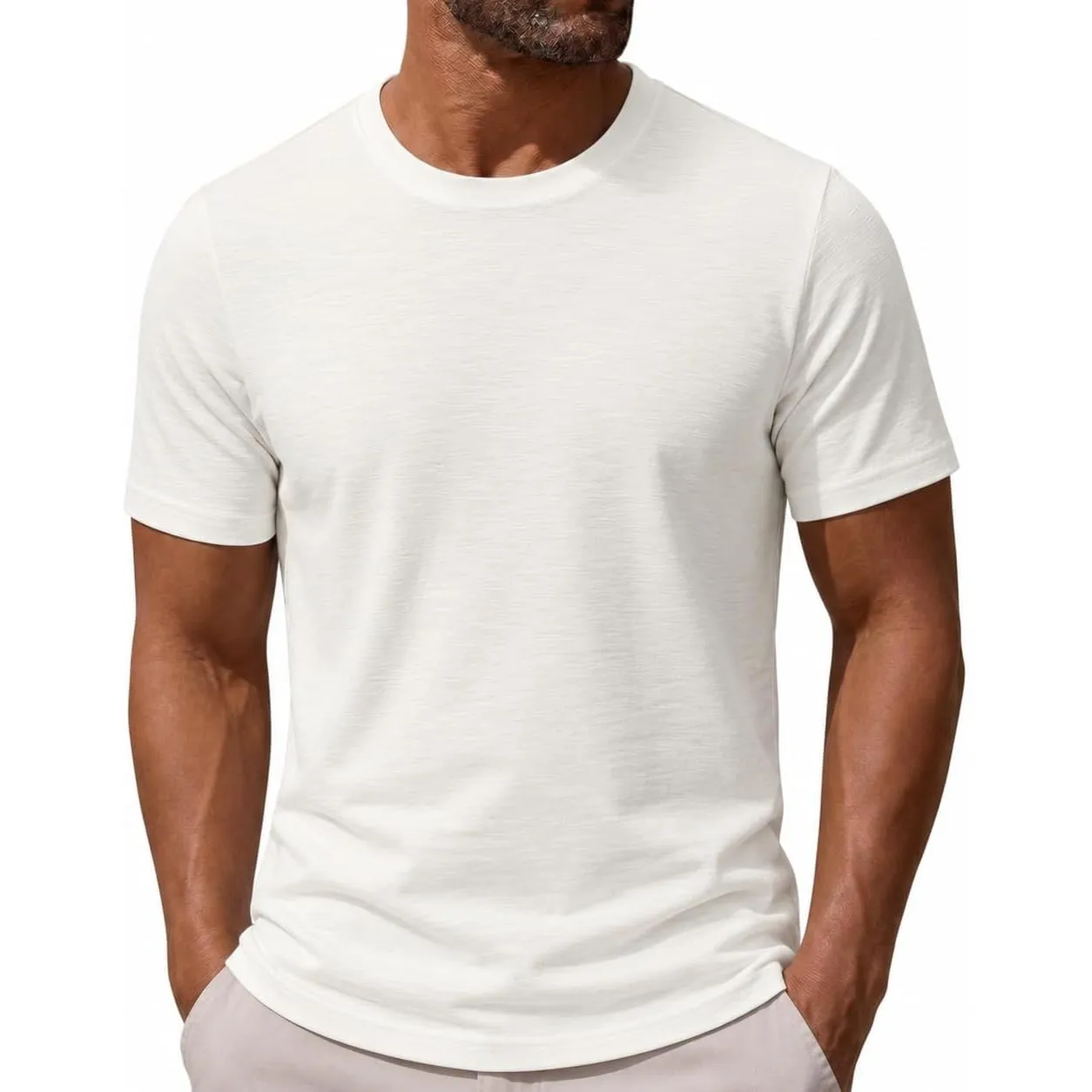Heavy Cotton T-Shirt Herren (240 GSM) – 100% Baumwolle Slub Jersey – Hochwertiges Basic Shirt Kurzarm – Classic Fit, Bl…