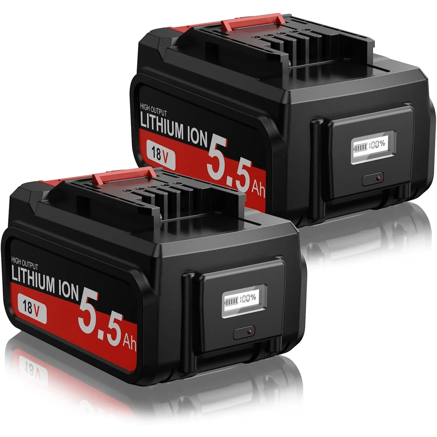 2 Stück 5,5Ah Ersatz akku für Einhel18V Akku für Power X-Change Geräte, Li-Ion für Einhel18V Akku mit LED-Leistungsanze…